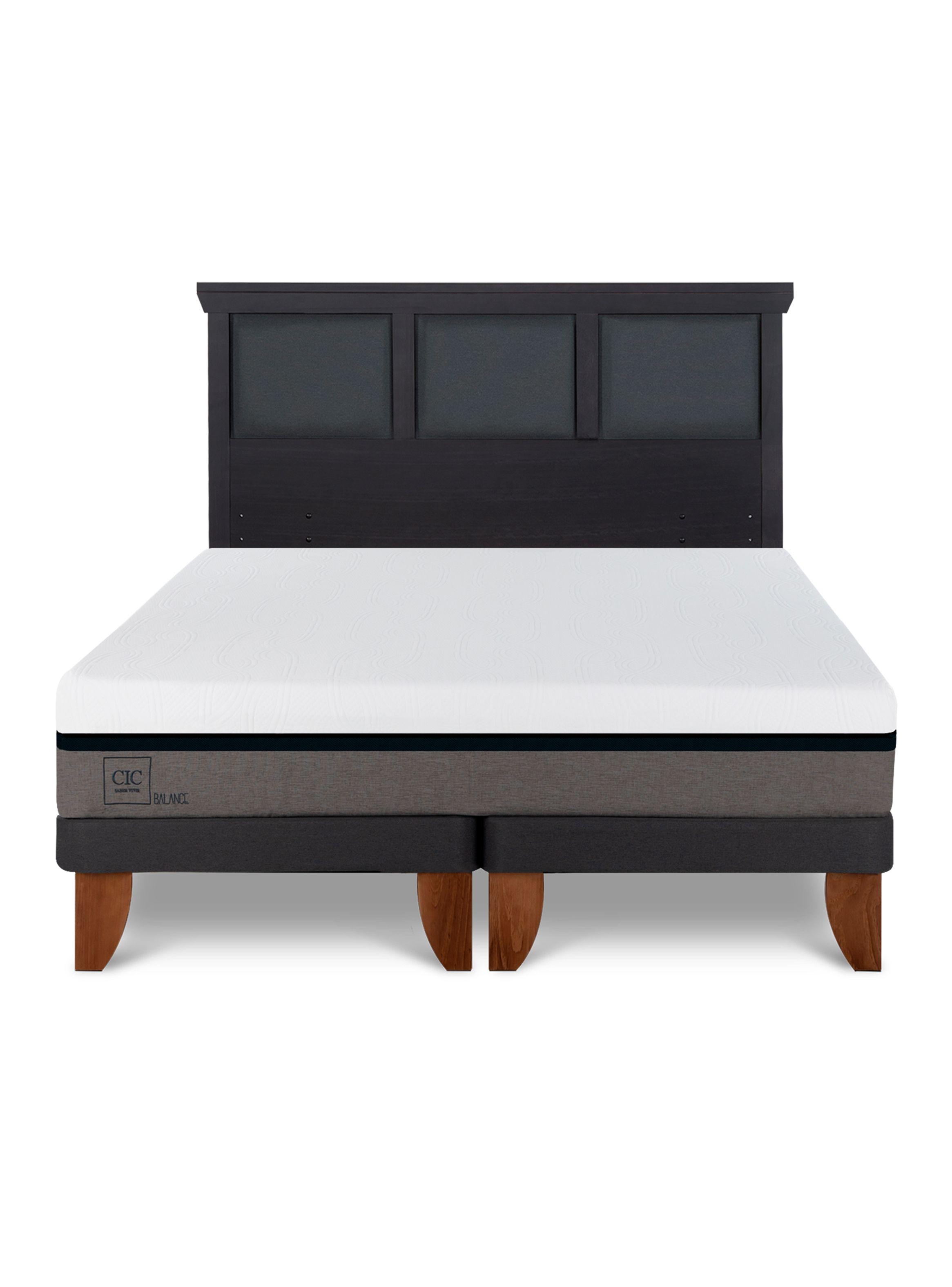 Cama Europea Balance King + Respaldo Torino Negro-2