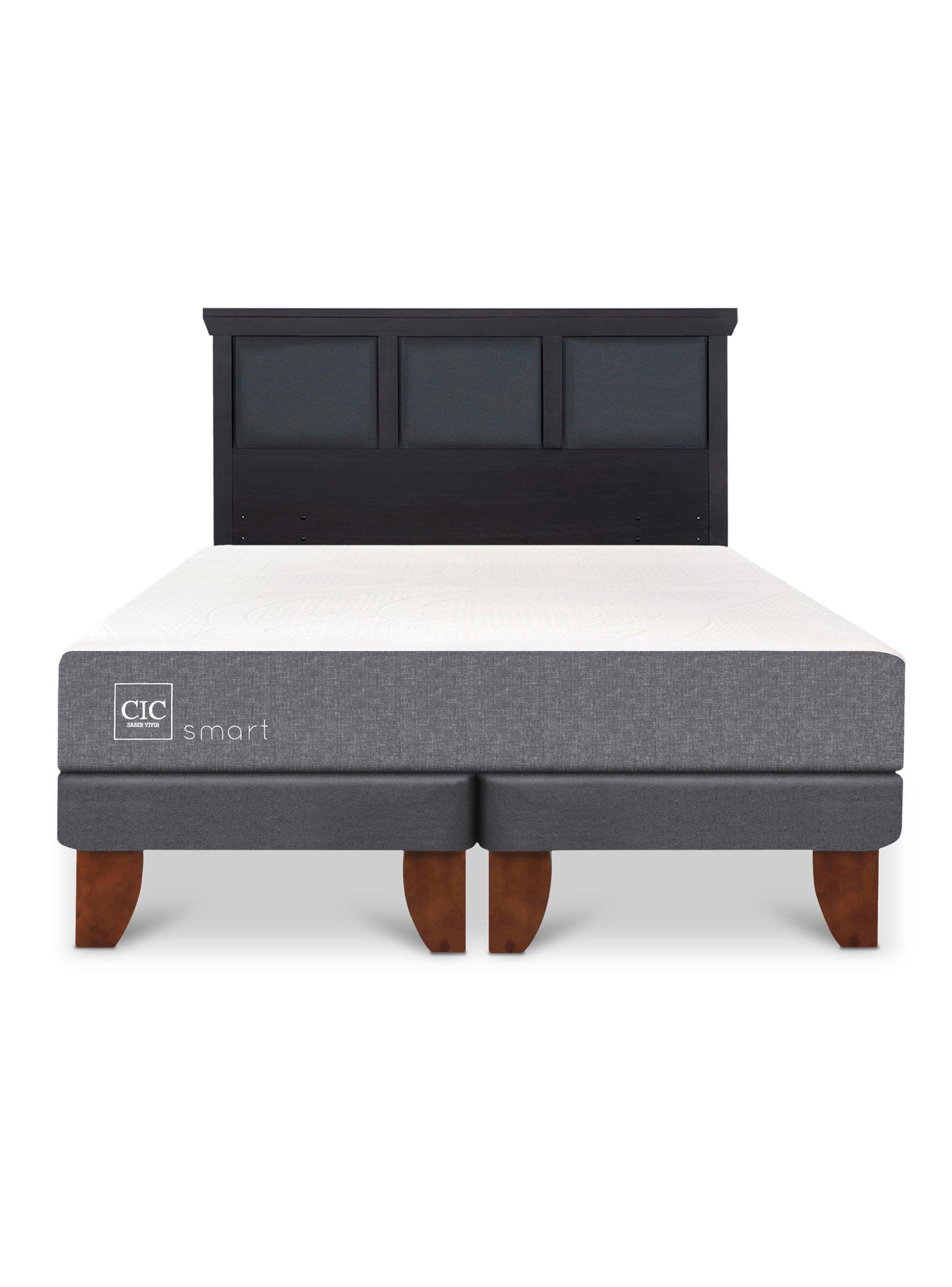 Cama Europea Smart King + Respaldo Torino Negro-2