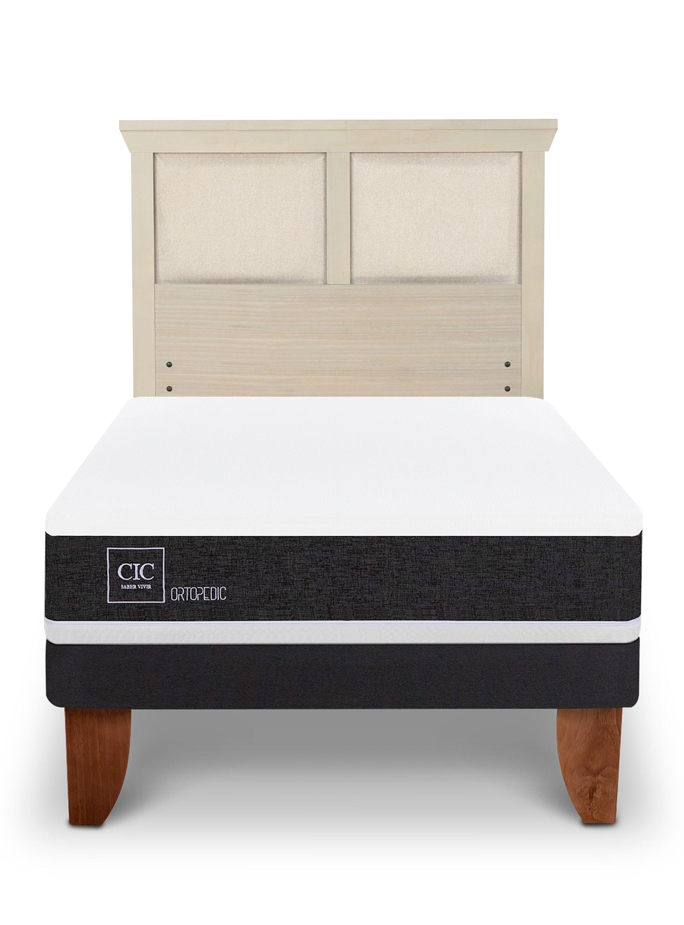 Cama Europea Ortopedic 1.5 Plazas + Respaldo Torino Alpino-2