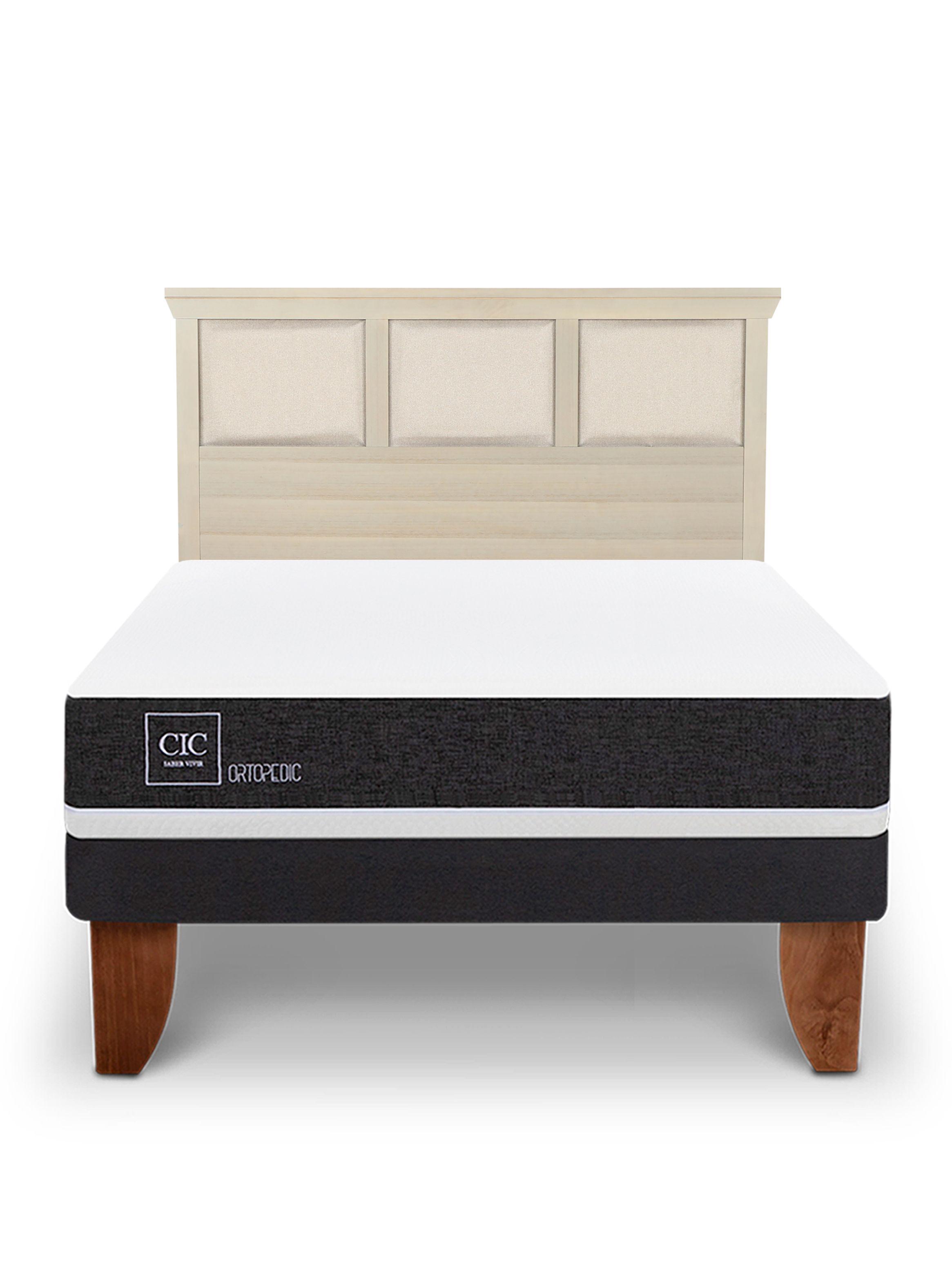 Cama Europea Ortopedic 2 Plazas + Respaldo Torino Alpino-2