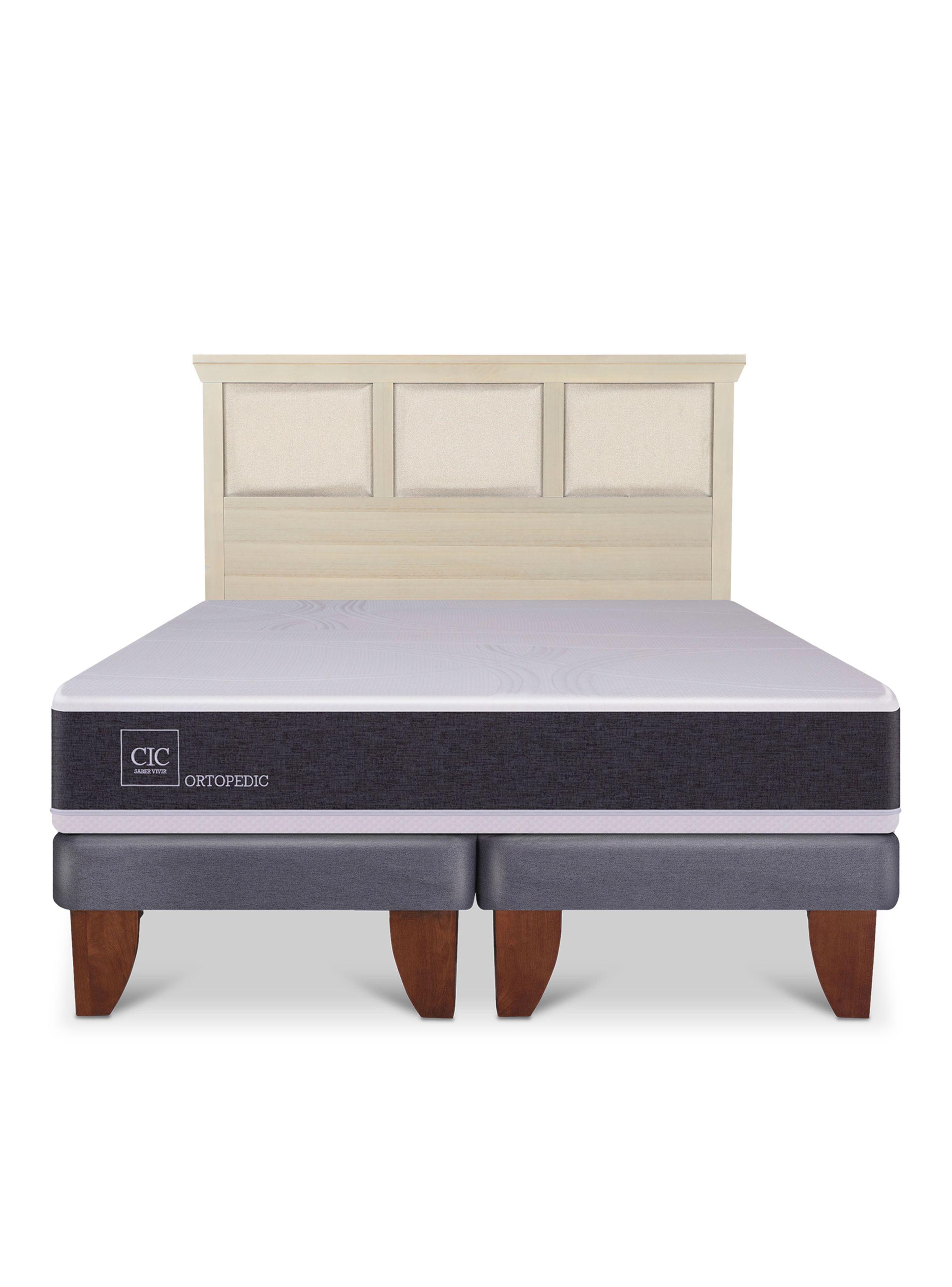 Cama Europea Ortopedic 2 Plazas Base Dividida + Respaldo Torino Alpino-2