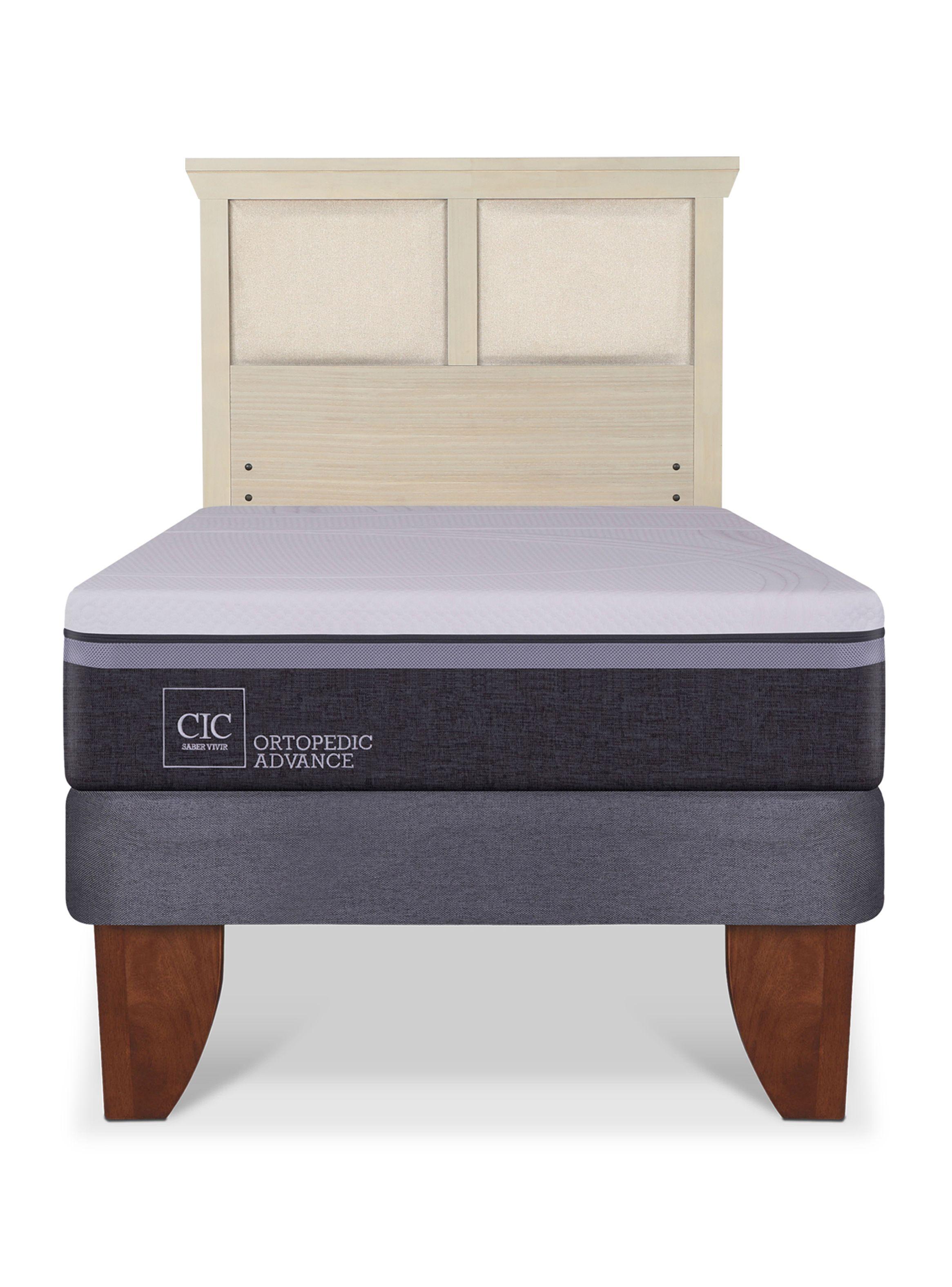 Cama Europea Ortopedic Advance 1.5 Plazas + Respaldo Torino Alpino-2