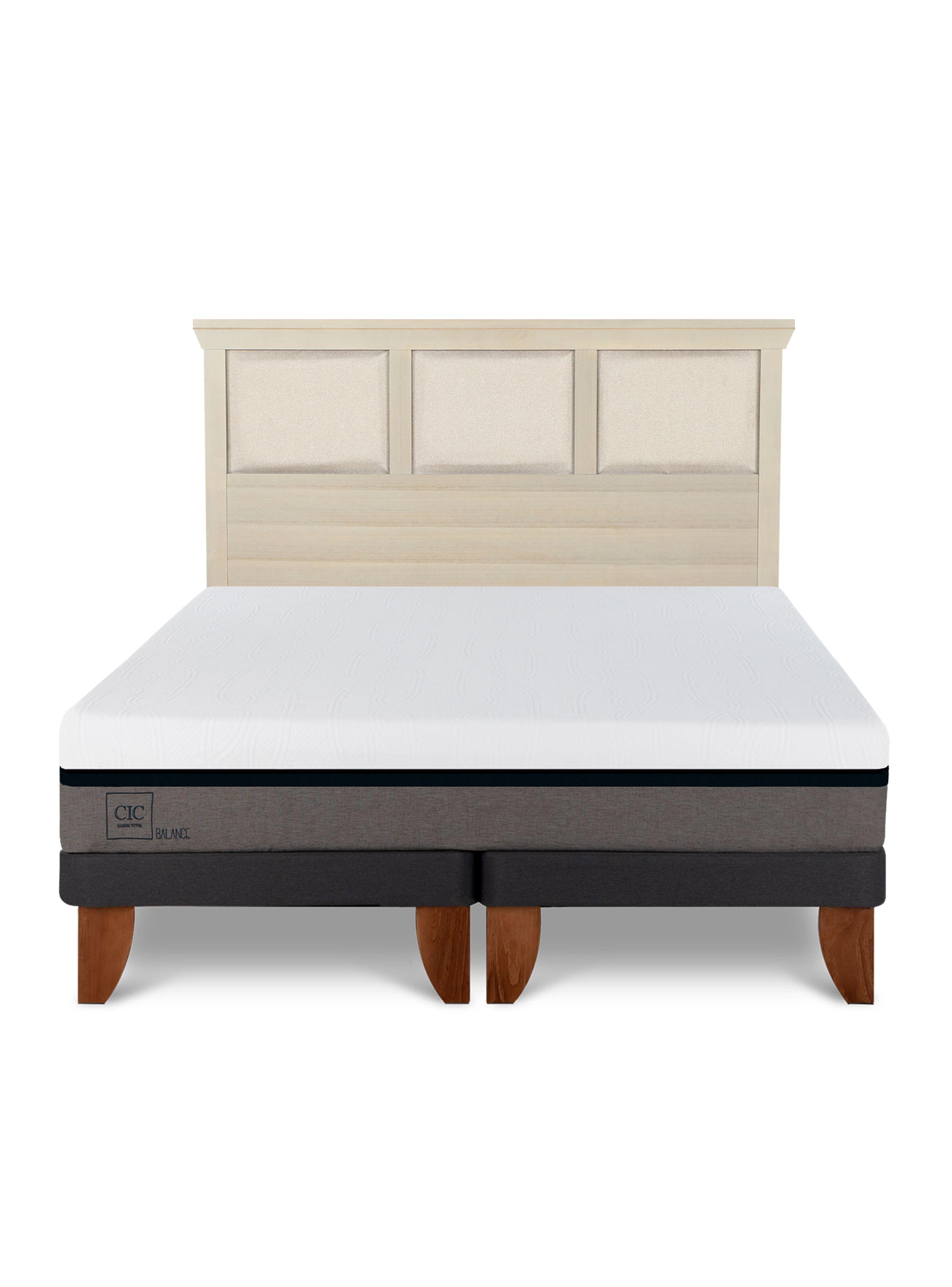 Cama Europea Balance 2 Plazas Base Dividida + Respaldo Torino Alpino-2