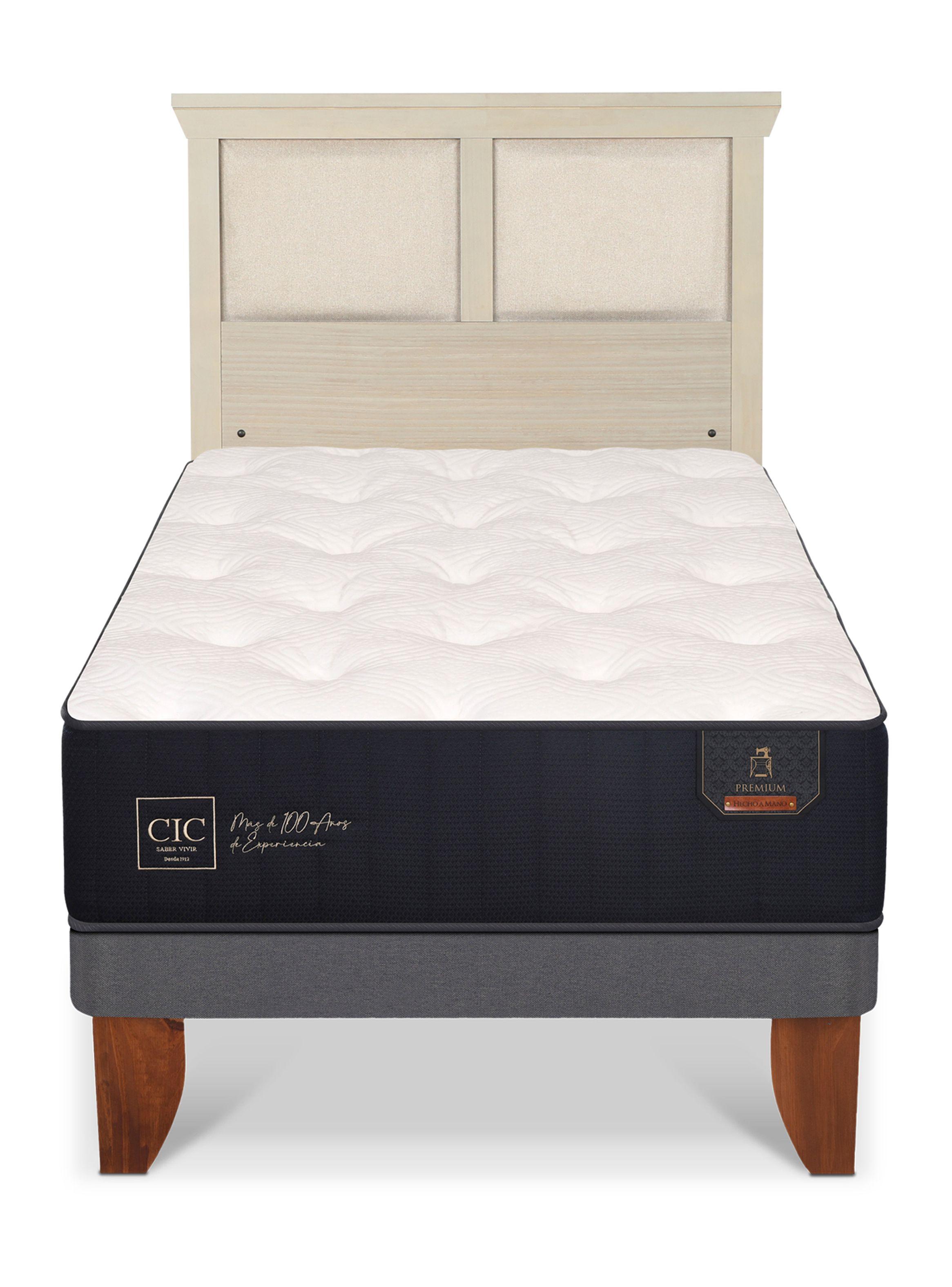 Cama Europea Premium 1.5 Plazas + Respaldo Torino Alpino-2