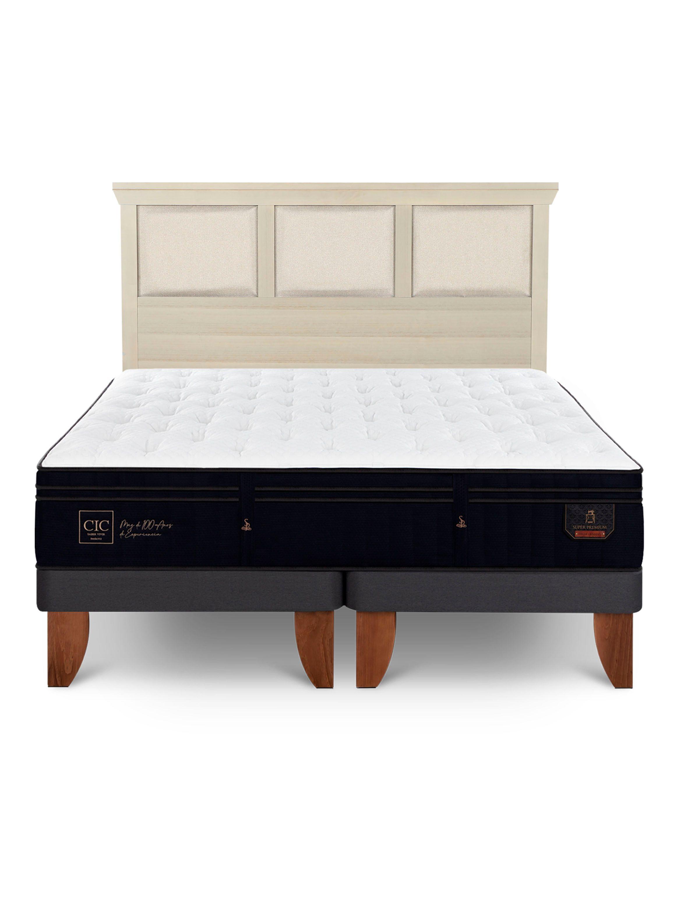 Cama Europea Súper Premium King + Respaldo Torino Alpino-2