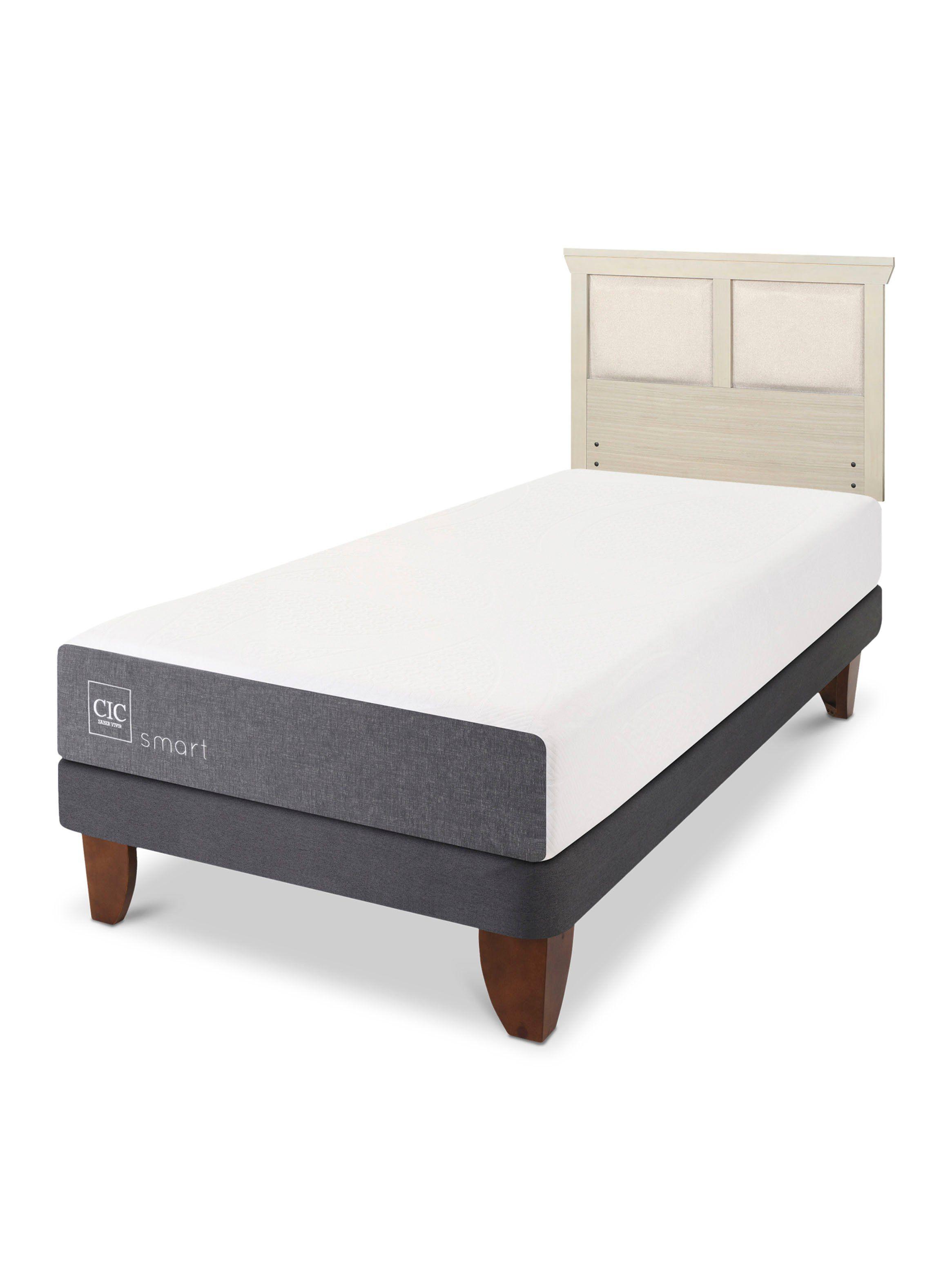 Cama Europea Smart 1.5 Plazas + Respaldo Torino Alpino-0