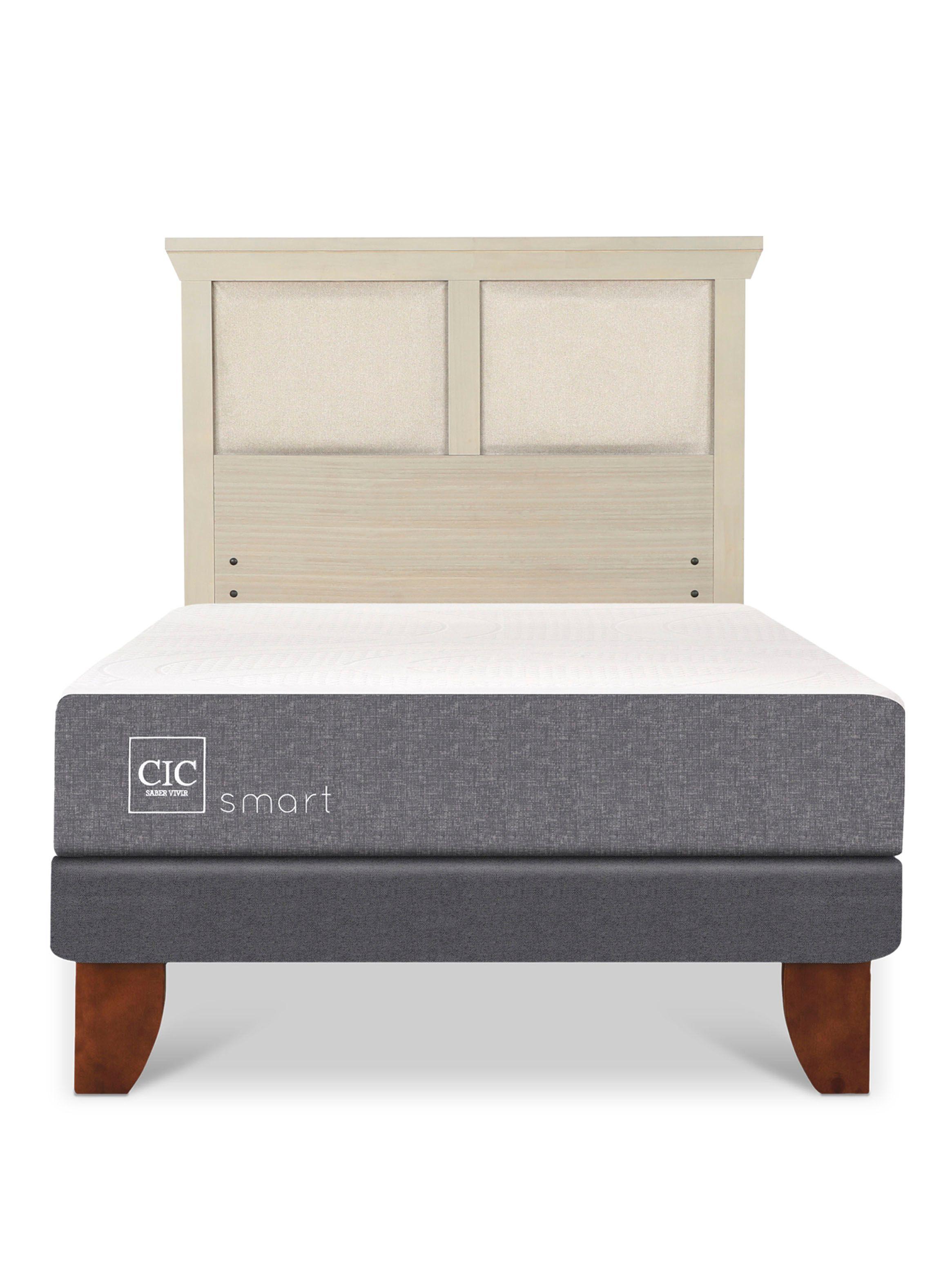 Cama Europea Smart 1.5 Plazas + Respaldo Torino Alpino-2