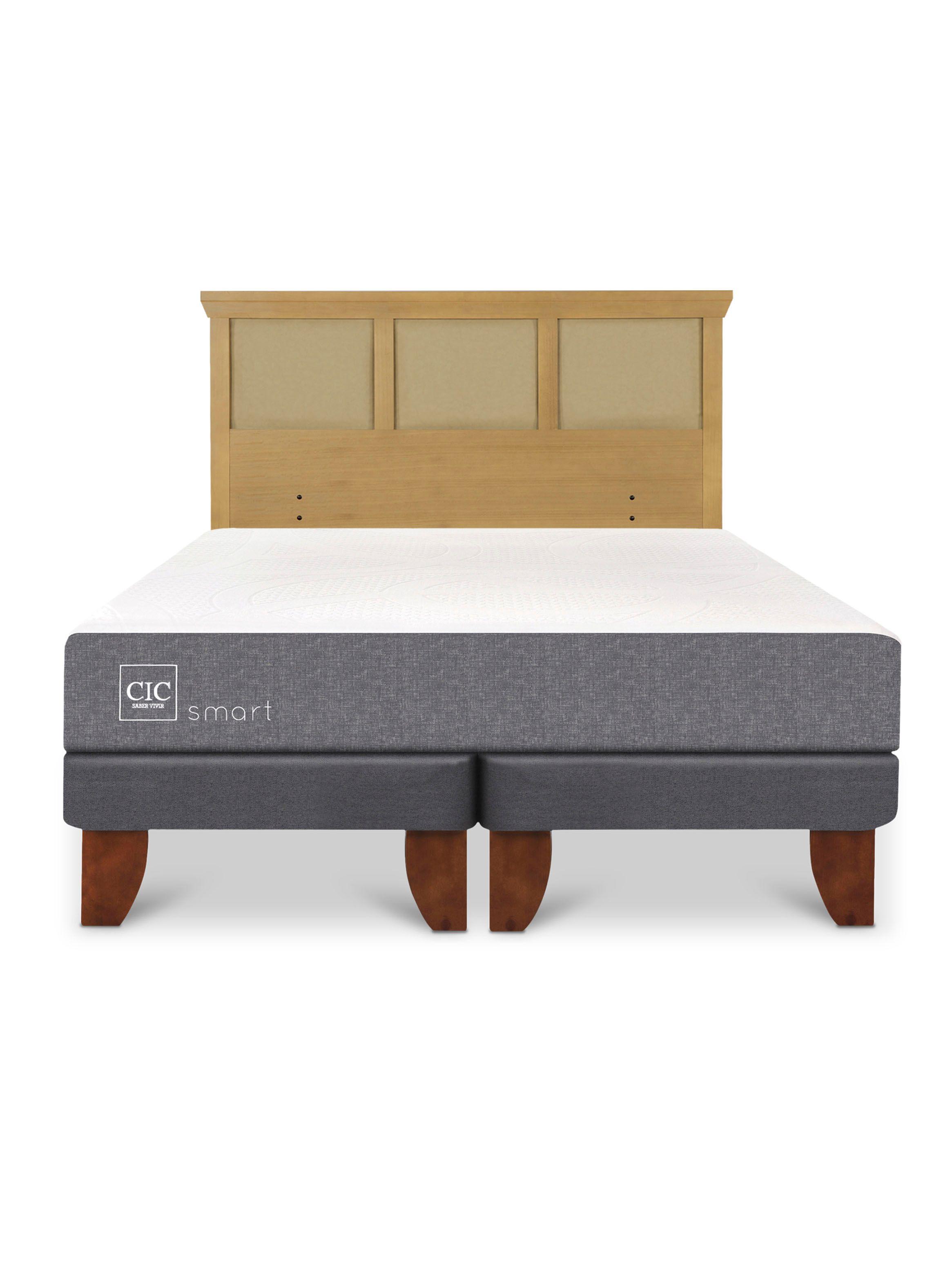 Cama Europea Smart King + Respaldo Torino Mostaza-2
