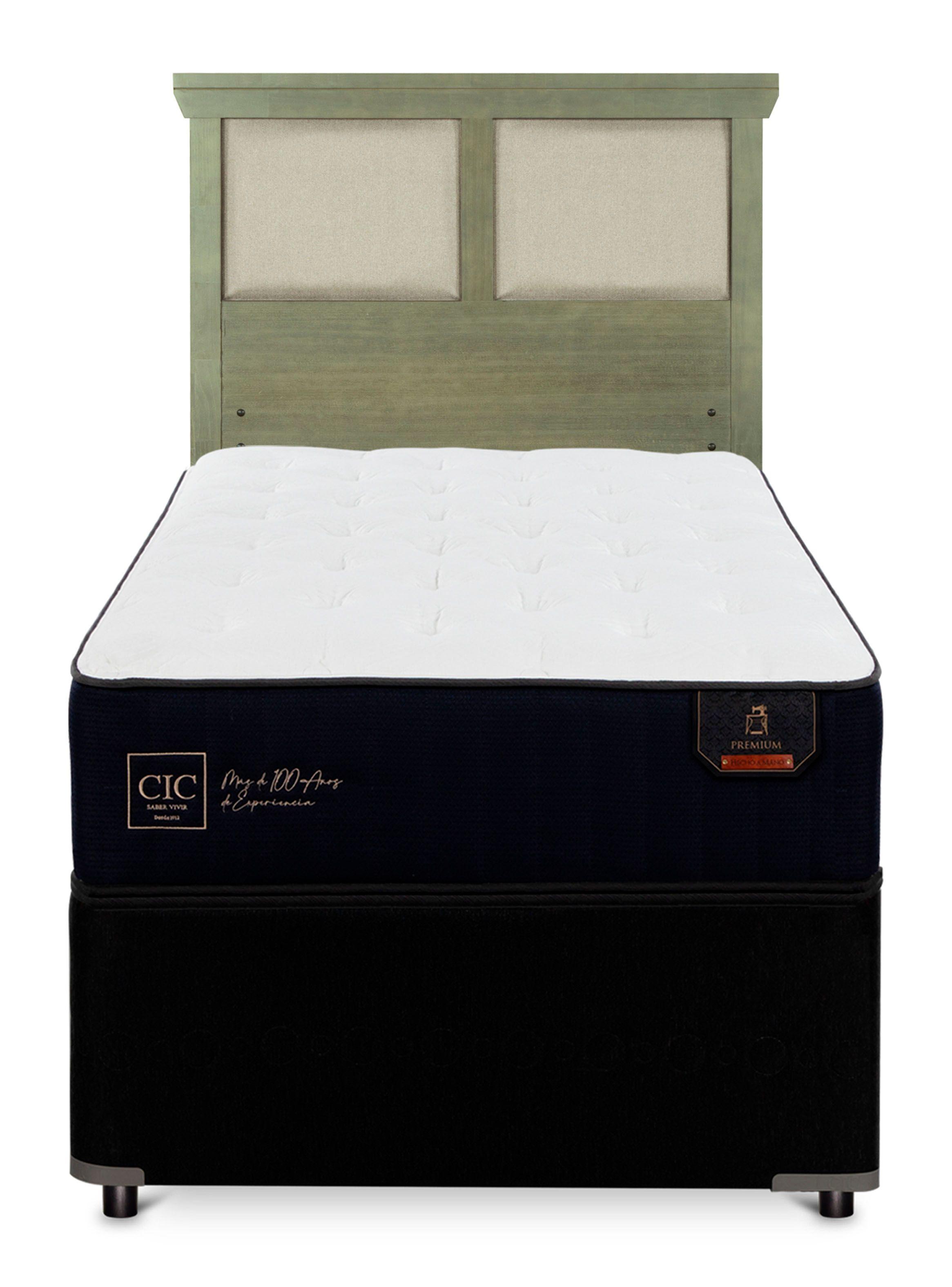Diván Premium Black 1.5 Plazas Respaldo Torino Olivo-2
