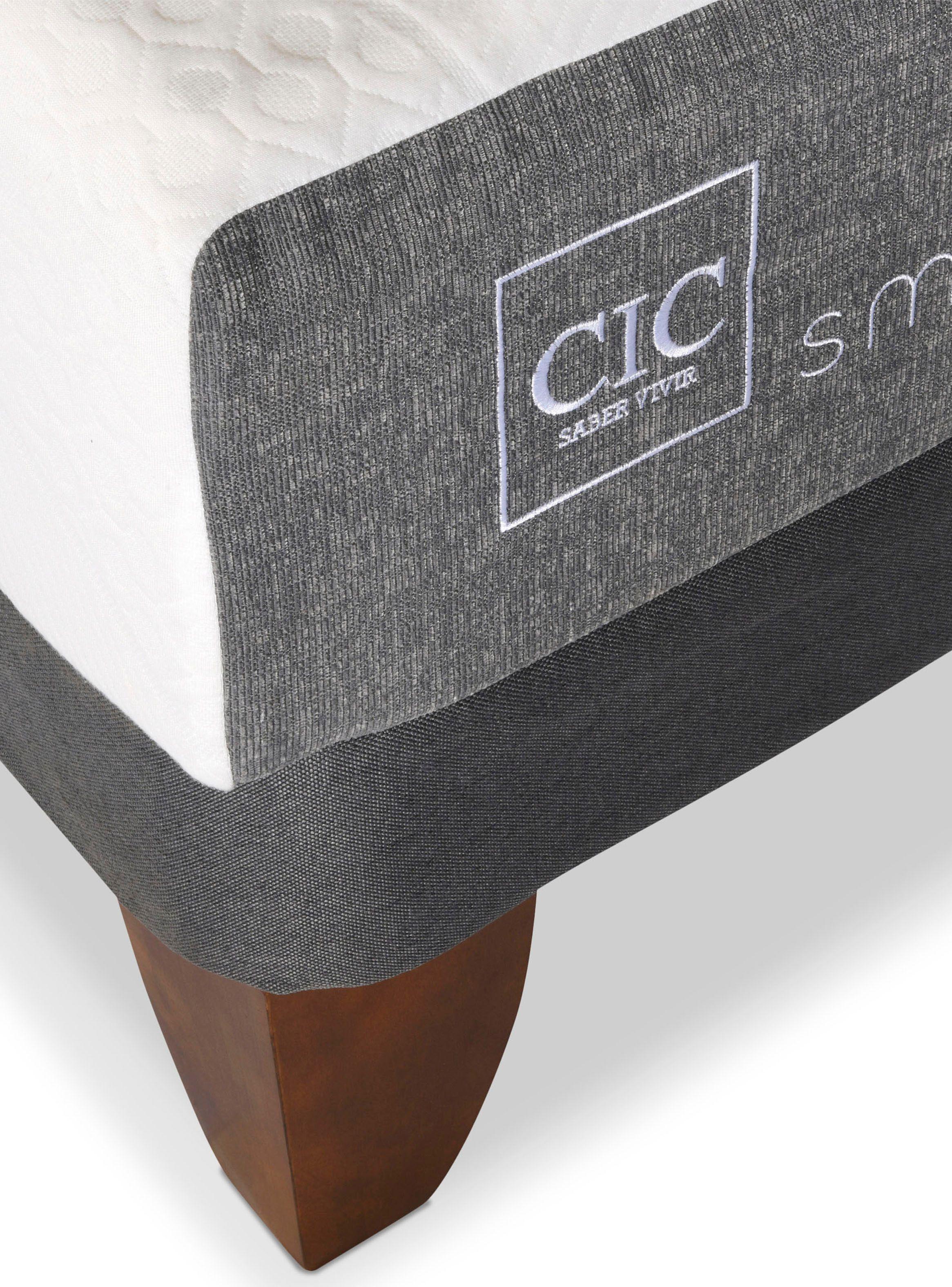 Cama Europea Smart 1 Plaza + Respaldo Torino Olivo-4