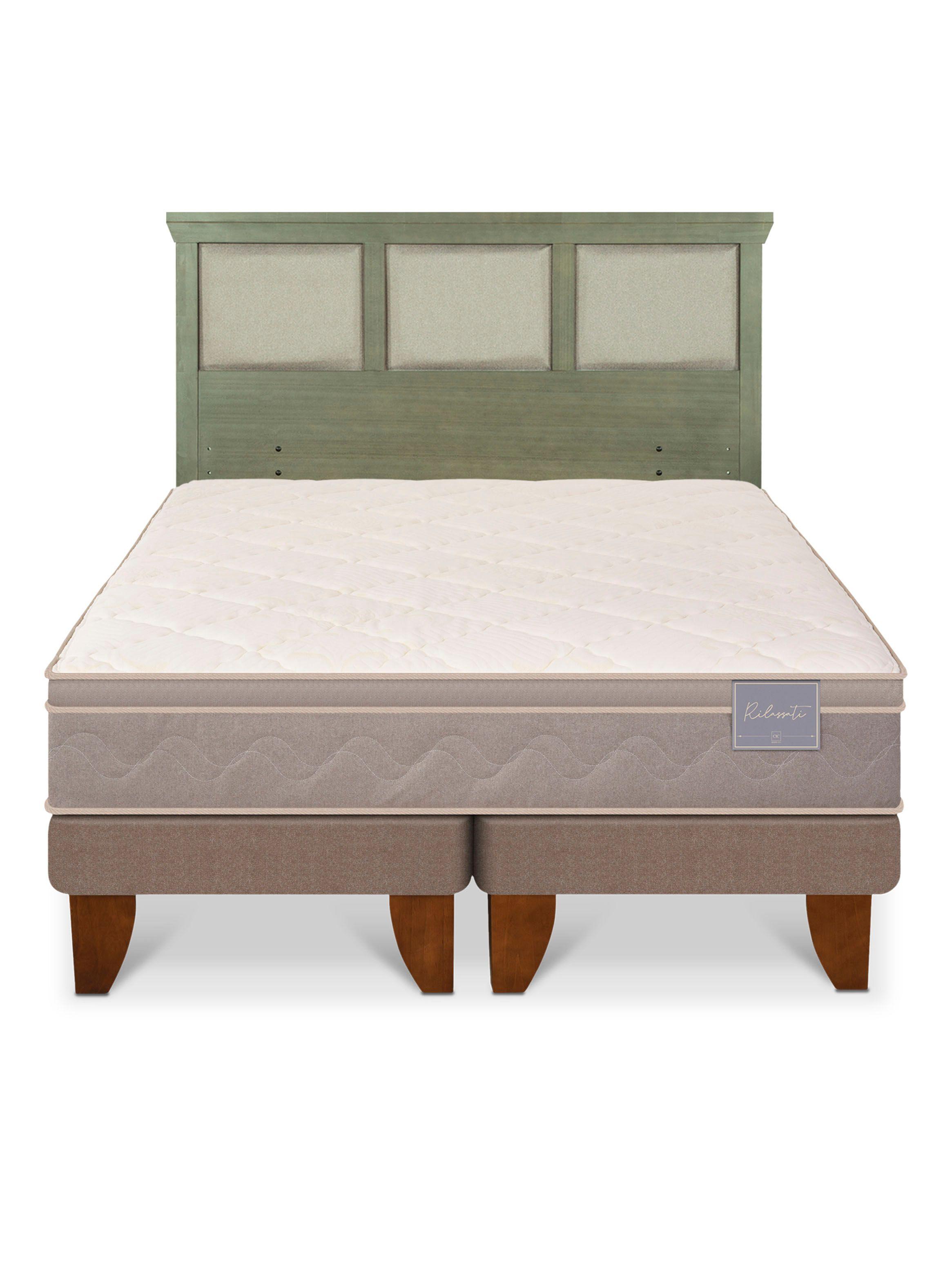 Cama Europea Rilassati King + Respaldo Torino Olivo-2