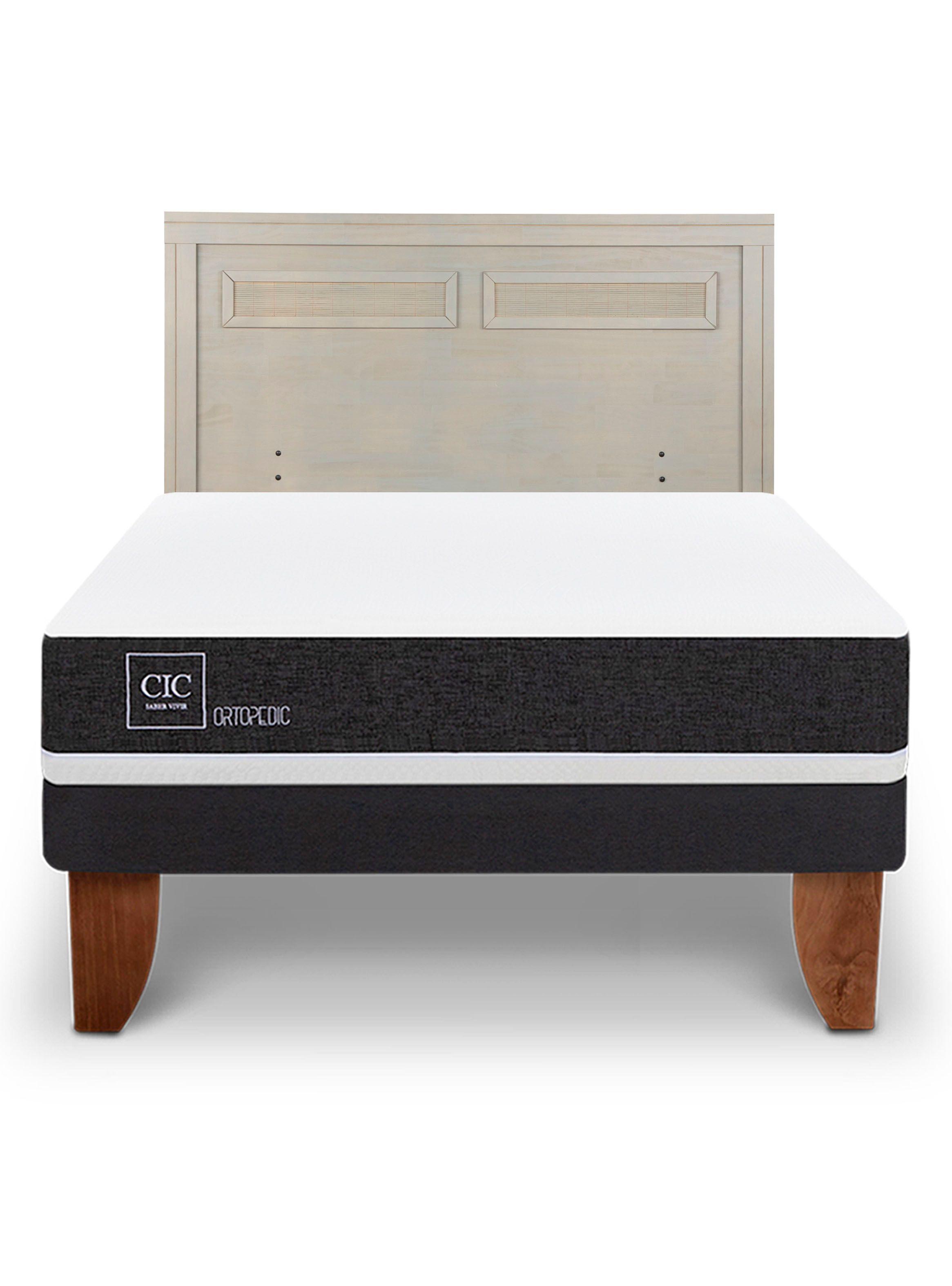 Cama Europea Ortopedic 2 Plazas + Respaldo Milán Alpino-2