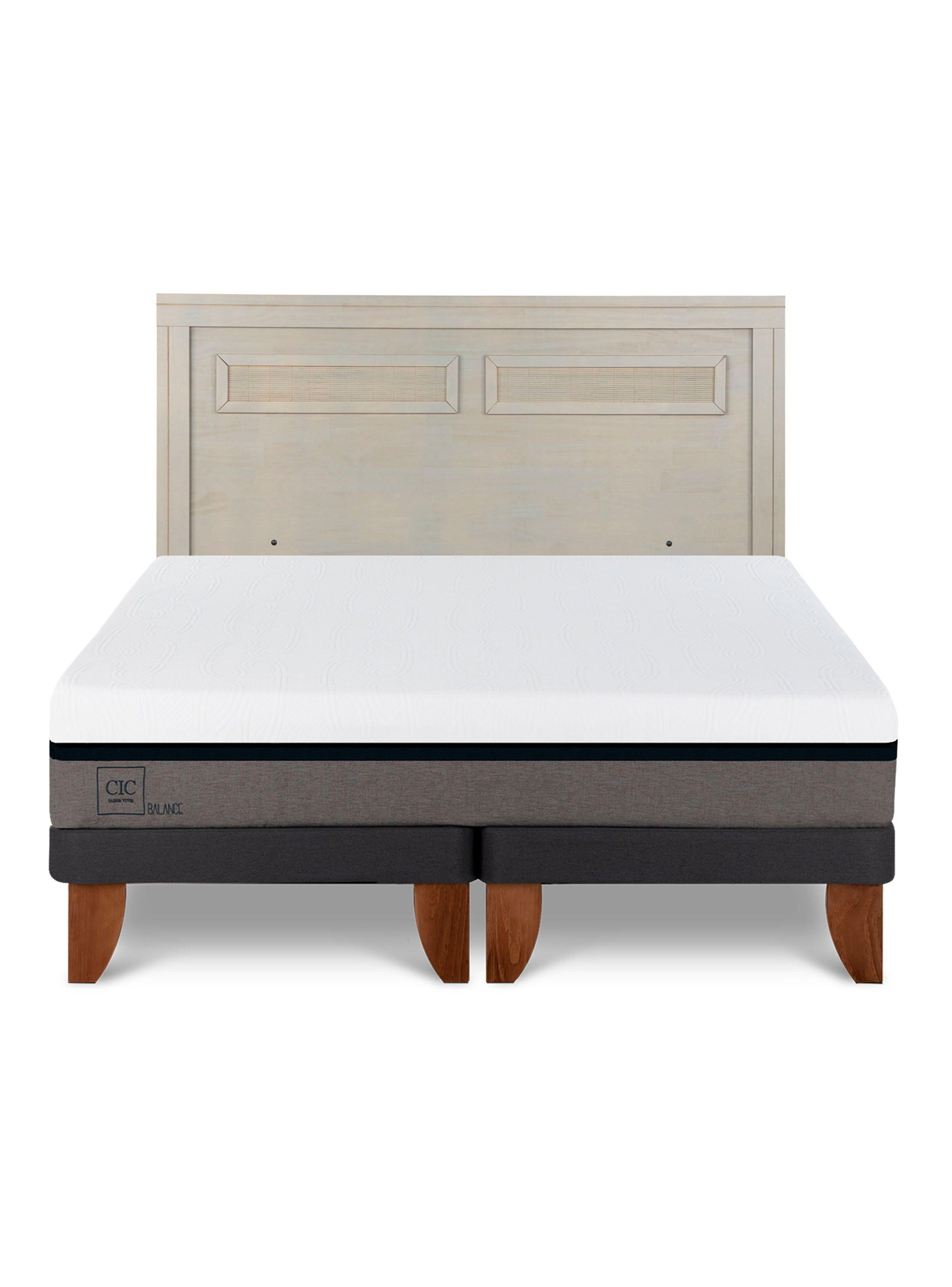 Cama Europea Balance 2 Plazas Base Dividida + Respaldo Milán Alpino-2
