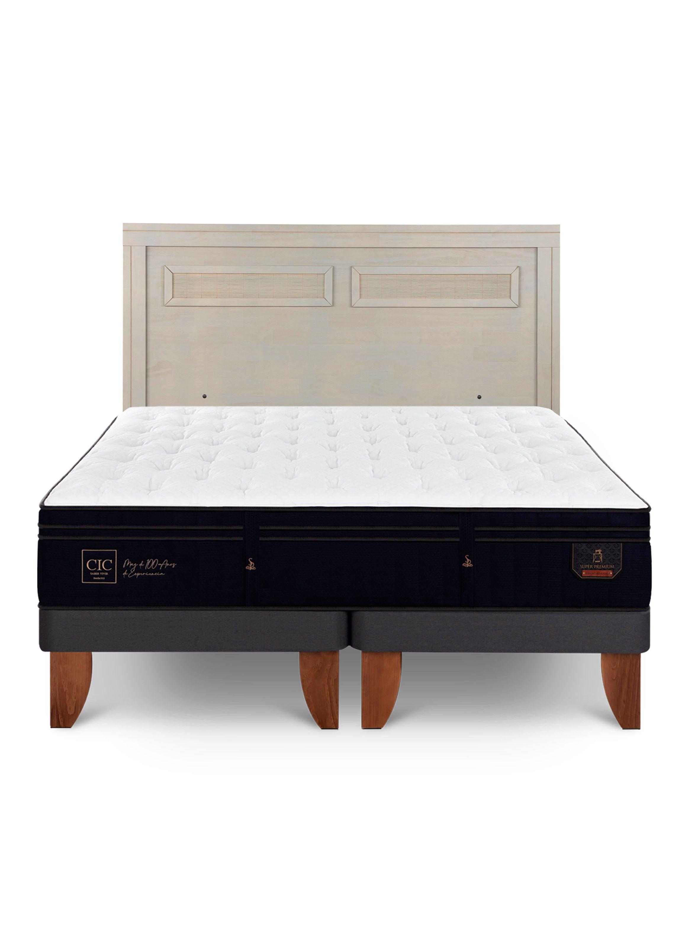 Cama Europea Super Premium 2 Plazas Base Dividida + Respaldo Milán Alpino-2