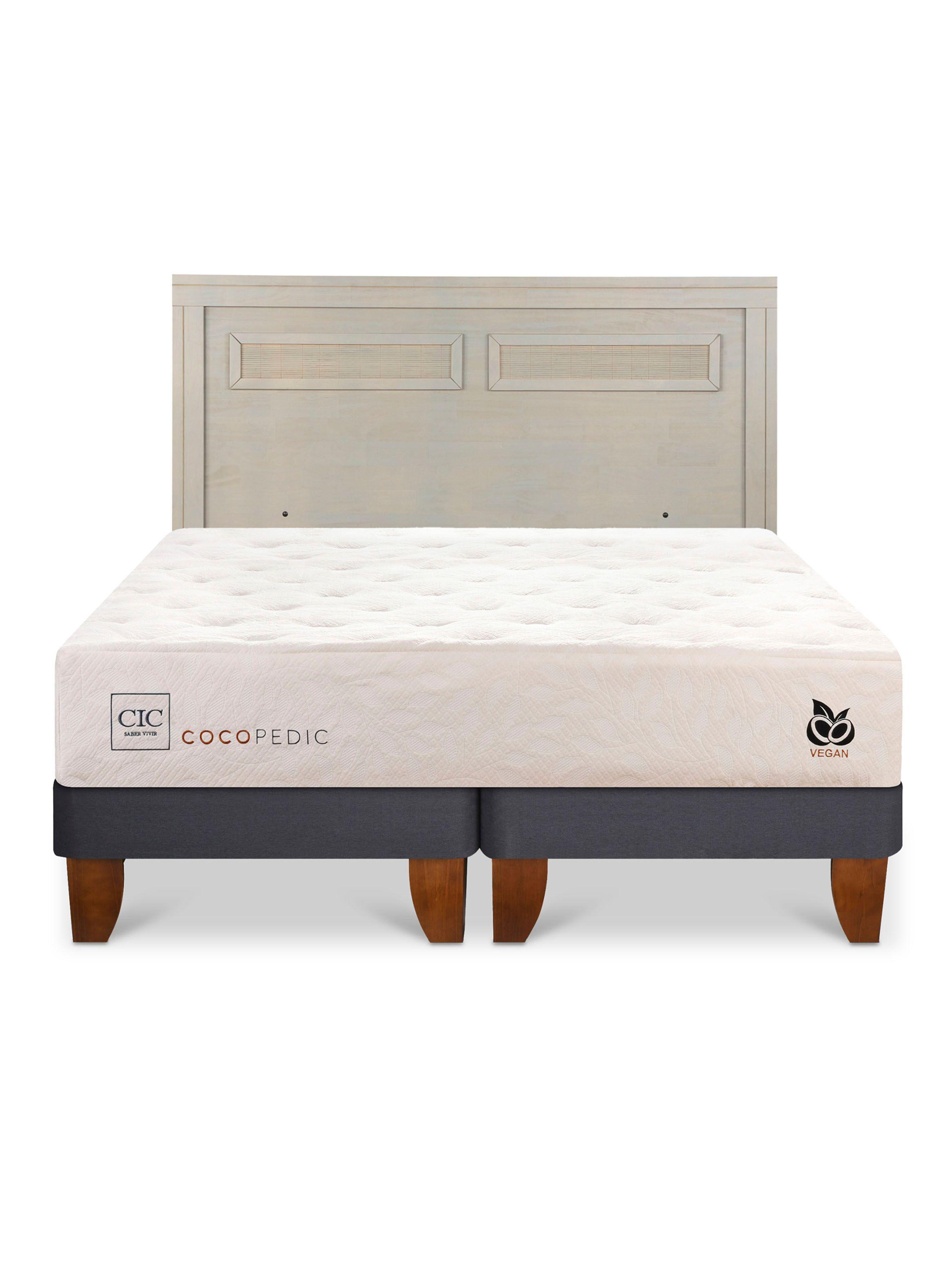 Cama Europea Cocopedic 2 Plazas Base Dividida + Respaldo Milán Alpino-2