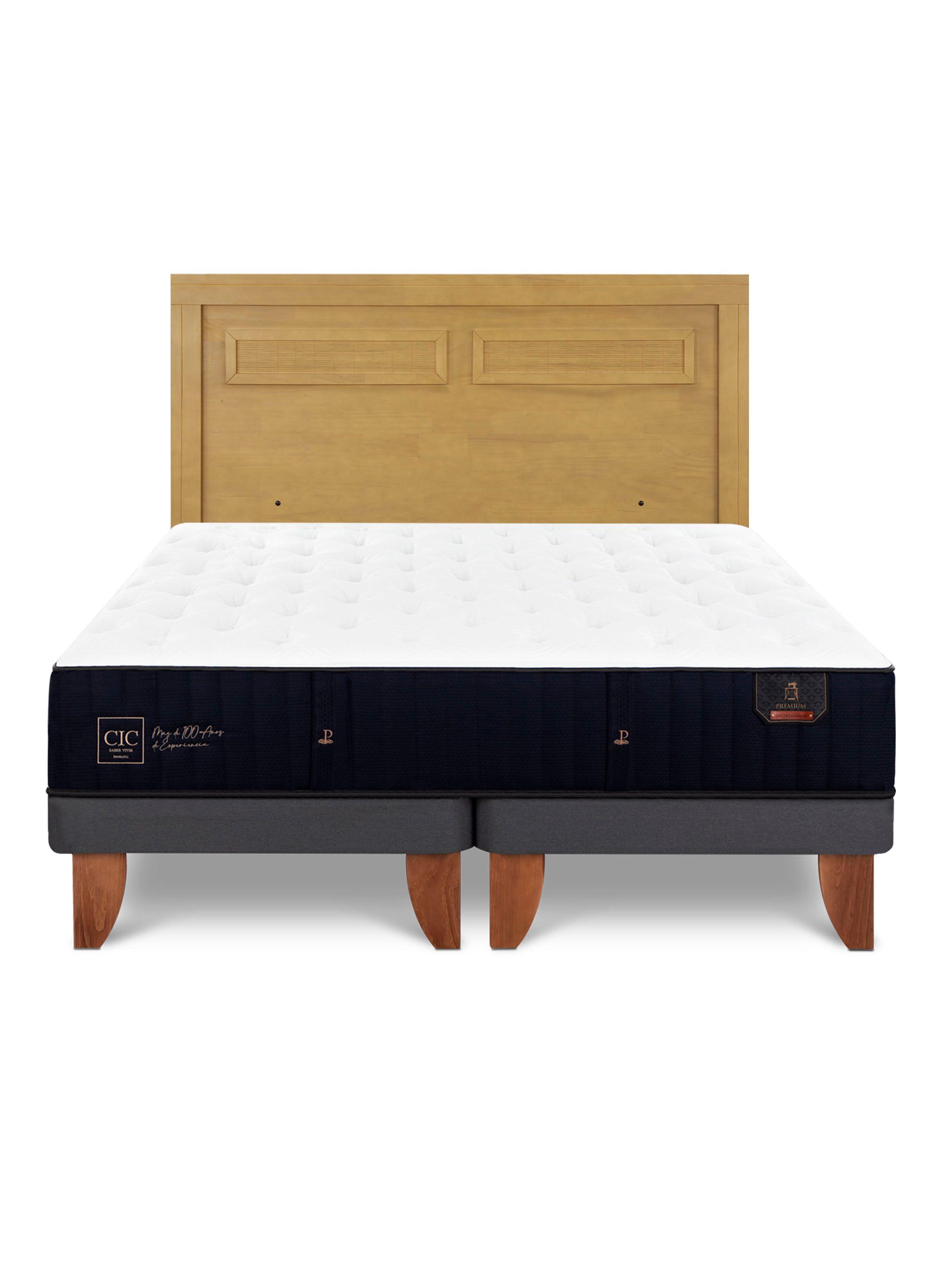 Cama Europea Premium King + Respaldo Milán Mostaza-2