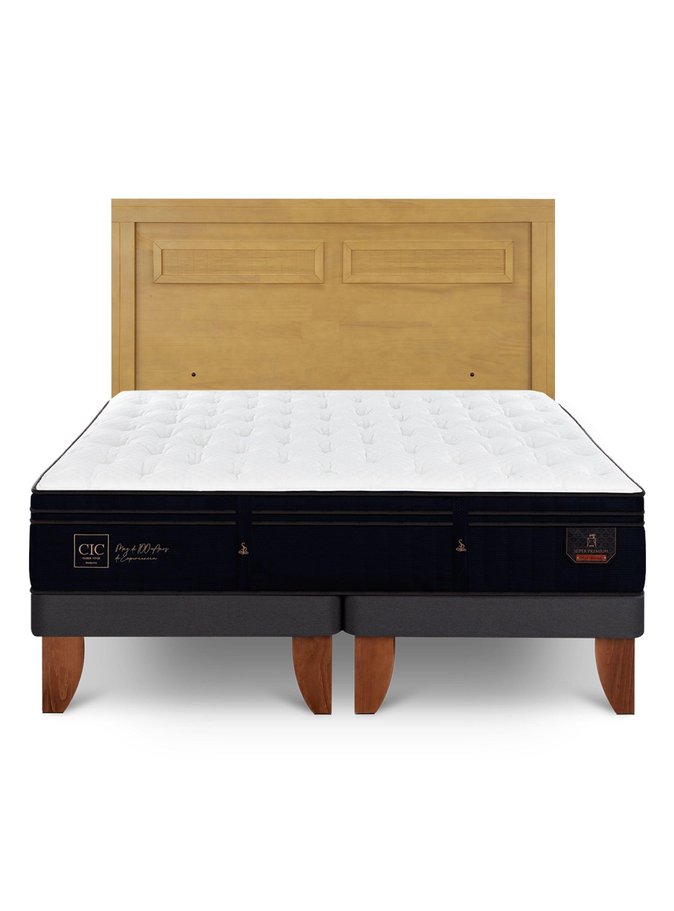 Cama Europea Super Premium 2 Plazas Base Dividida + Respaldo Milan Mostaza-2