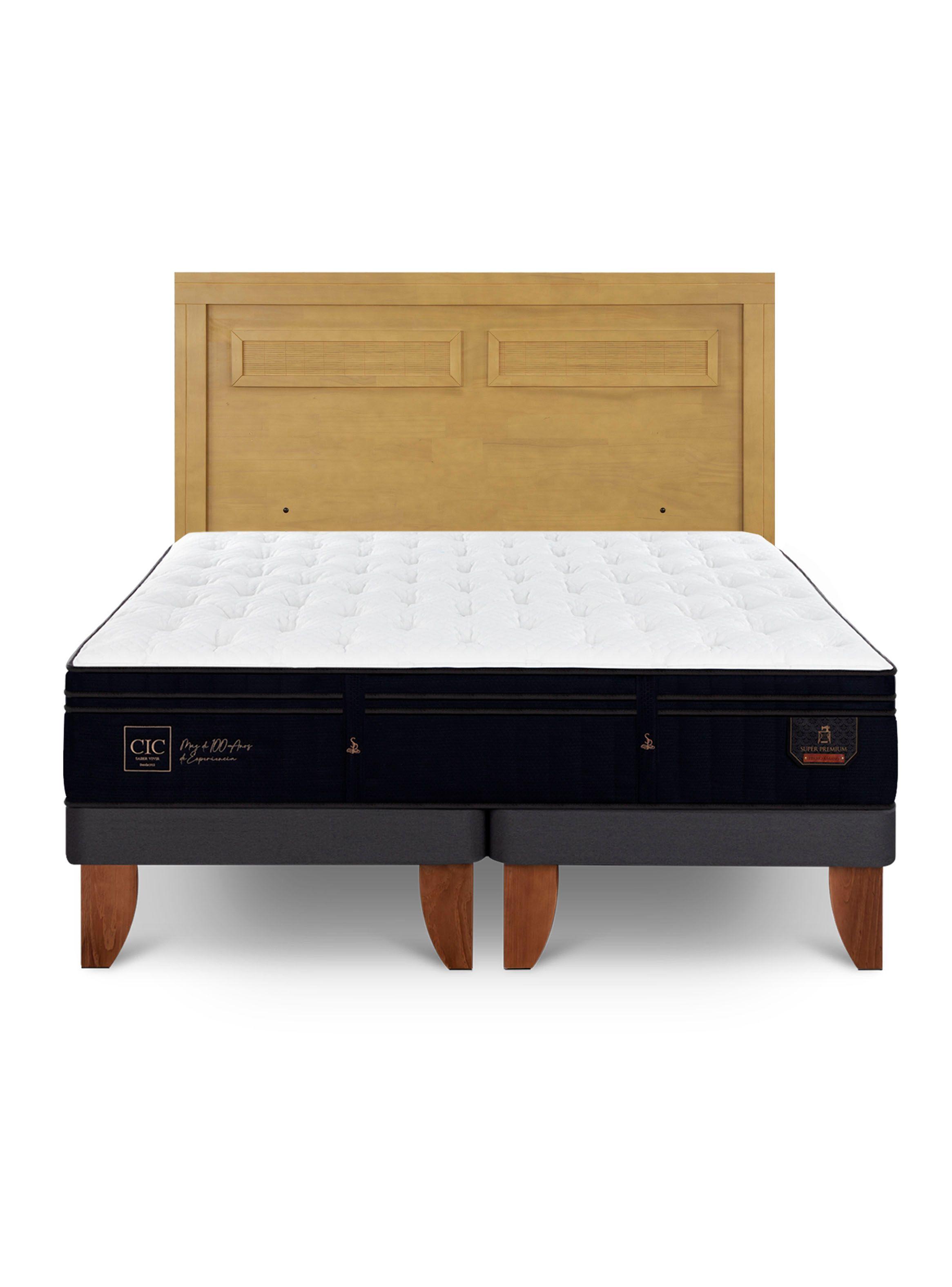 Cama Europea Super Premium King + Respaldo Milán Mostaza-2