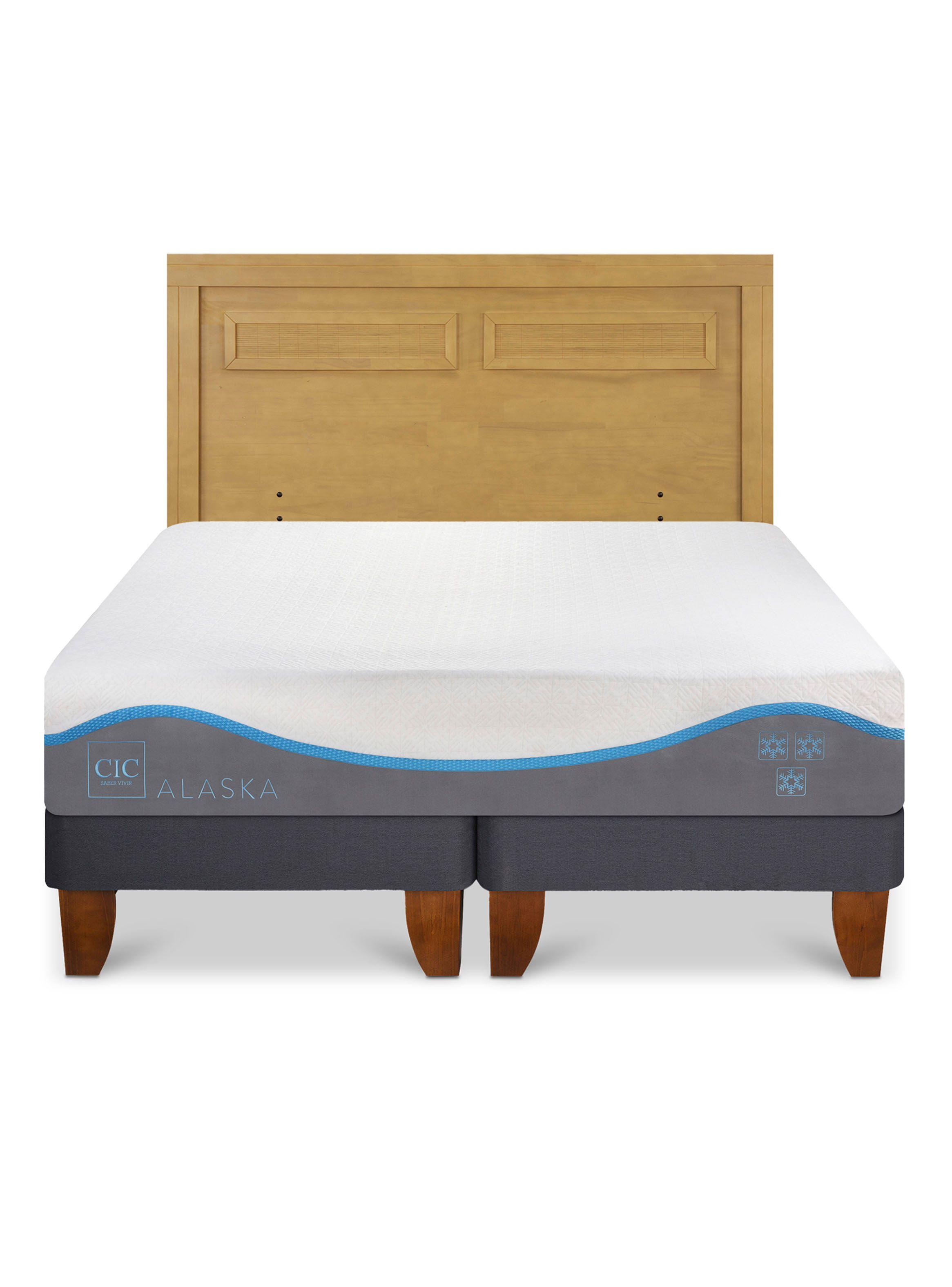 Cama Europea Alaska King + Respaldo Milán Mostaza-2
