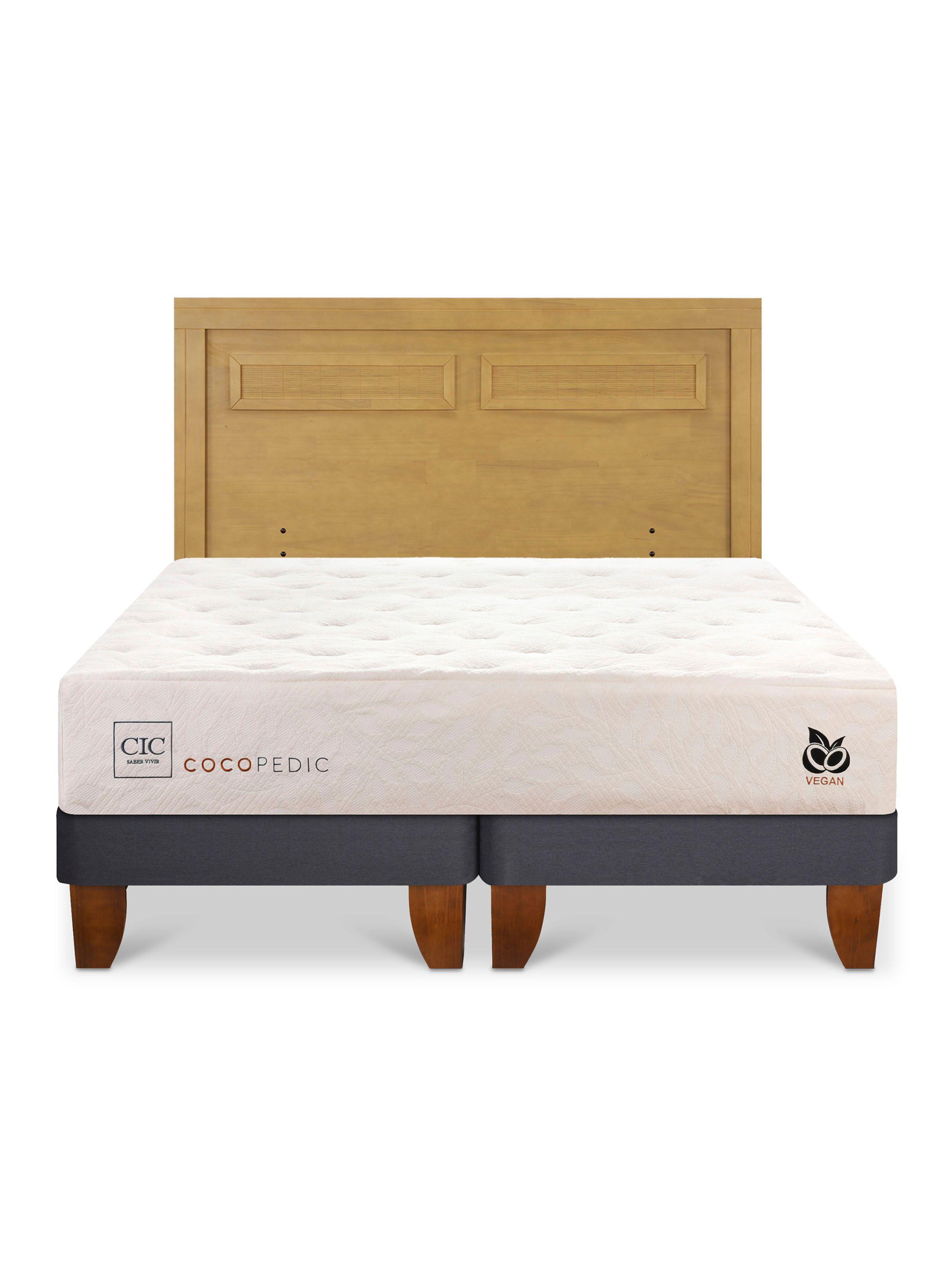 Cama Europea Cocopedic King + Respaldo Milán Mostaza-2