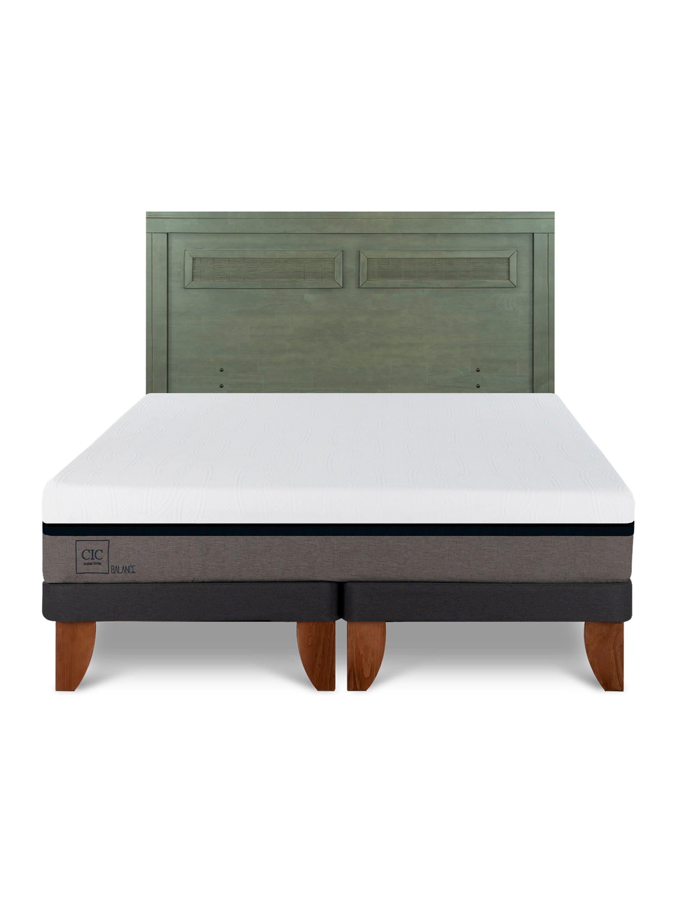 Cama Europea Balance King + Respaldo Milán Olivo-2