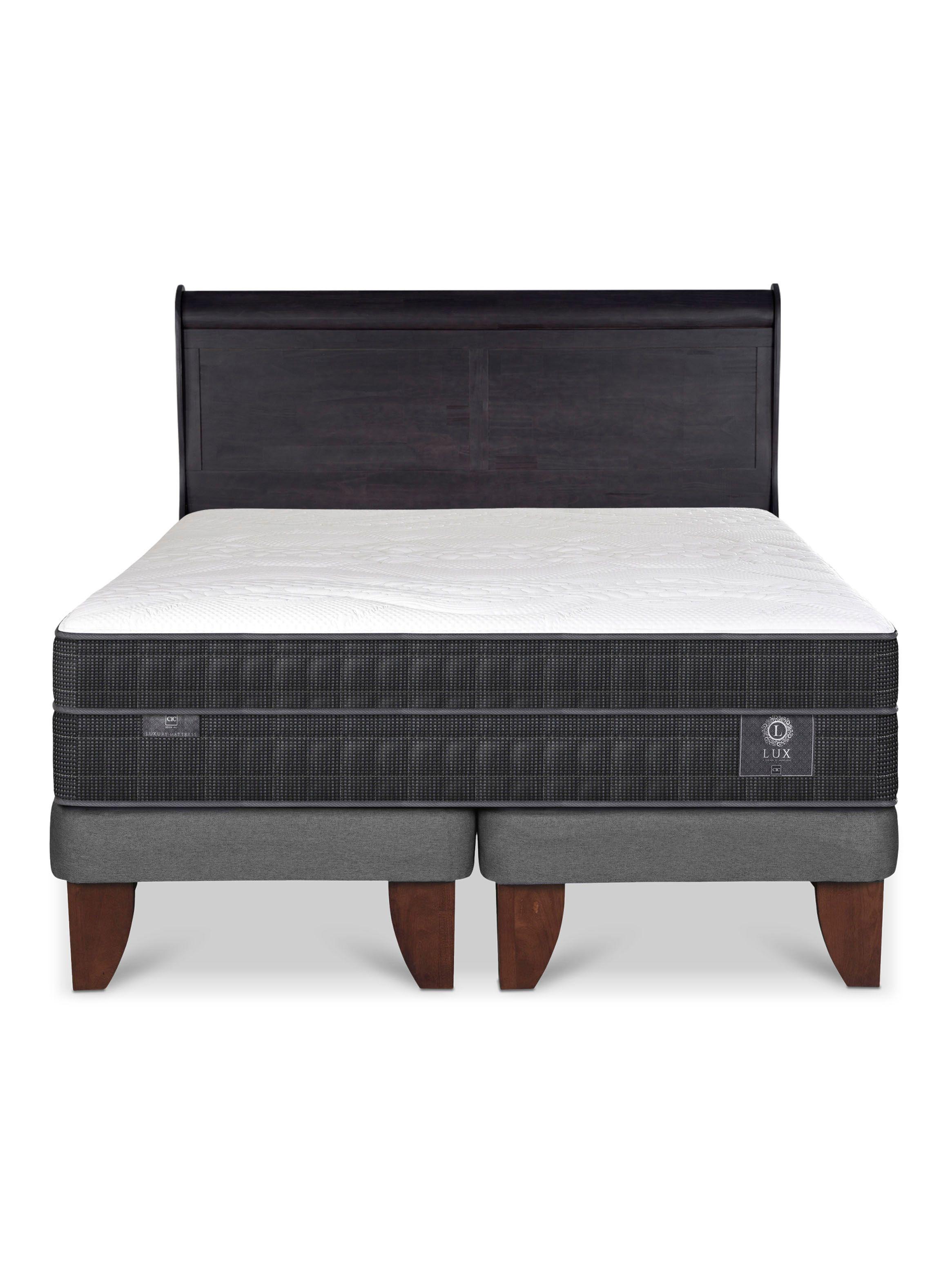 Cama Europea Lux King + Respaldo Miro Negro-2