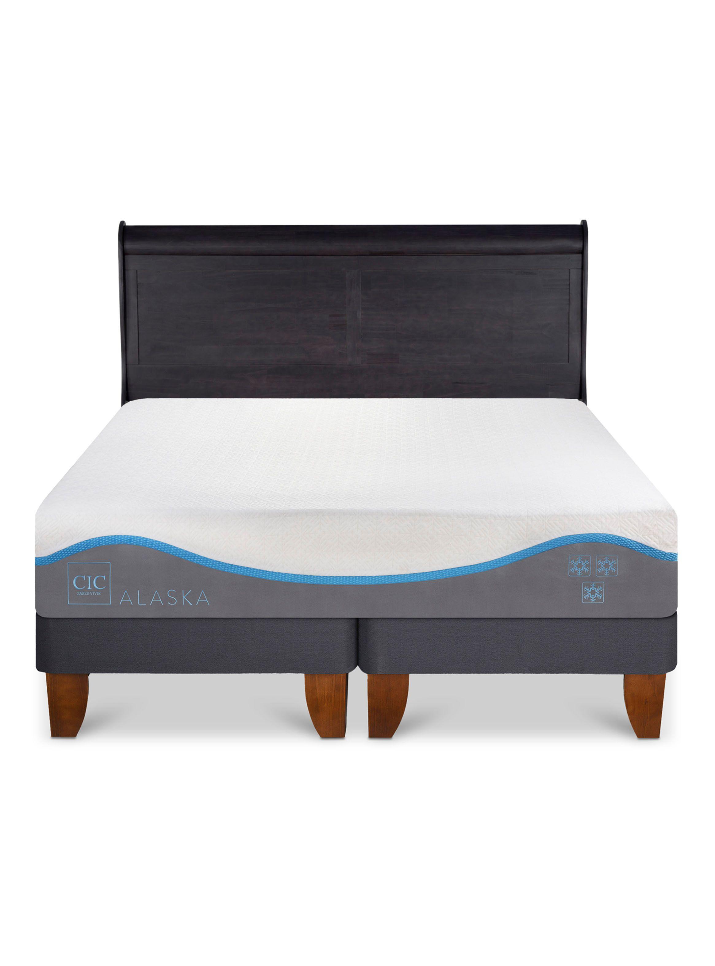 Cama Europea Alaska King + Respaldo Miro Negro-2