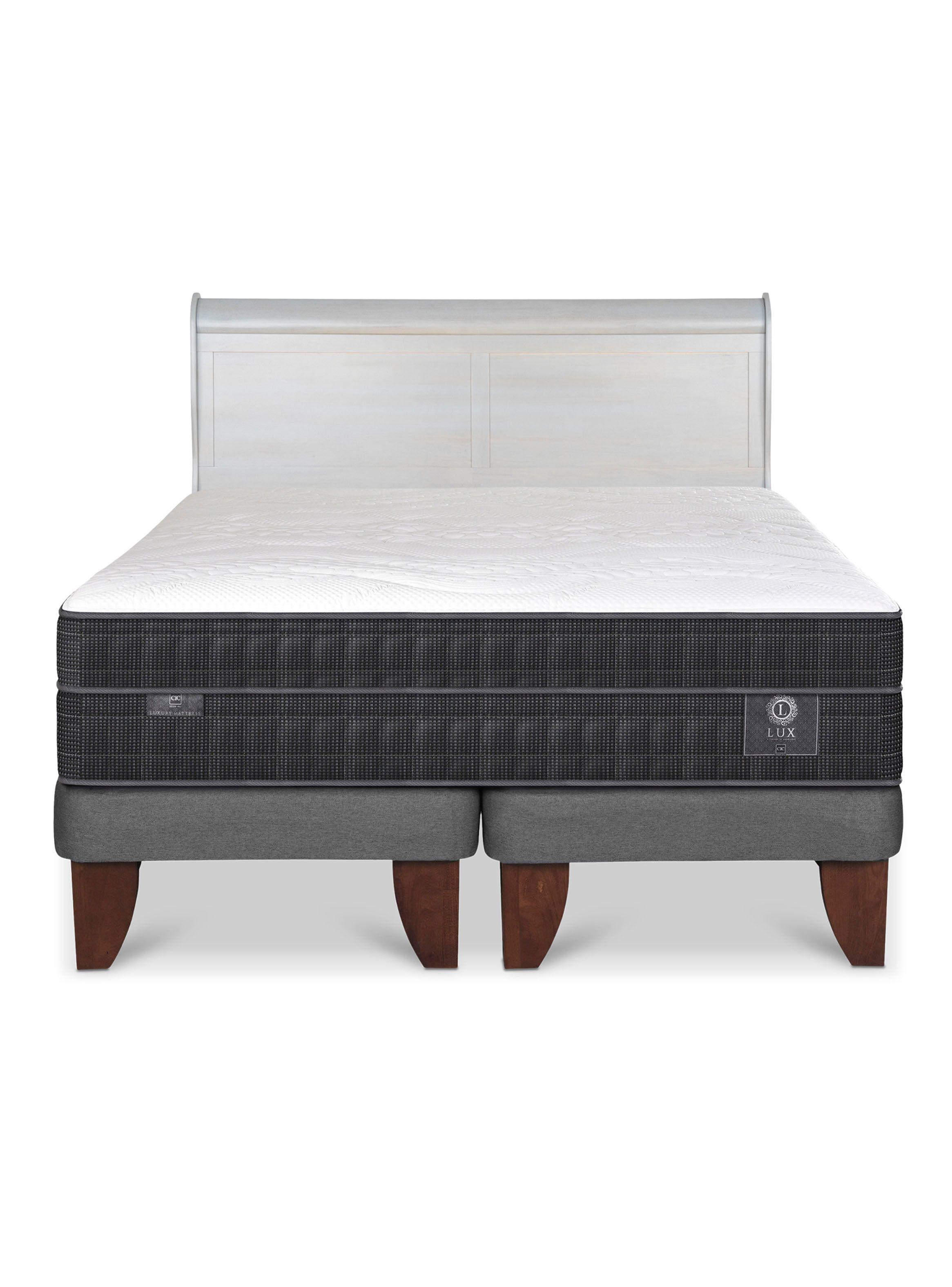 Cama Europea Lux 2 Plazas Base Dividida + Respaldo Miro Alpino-2
