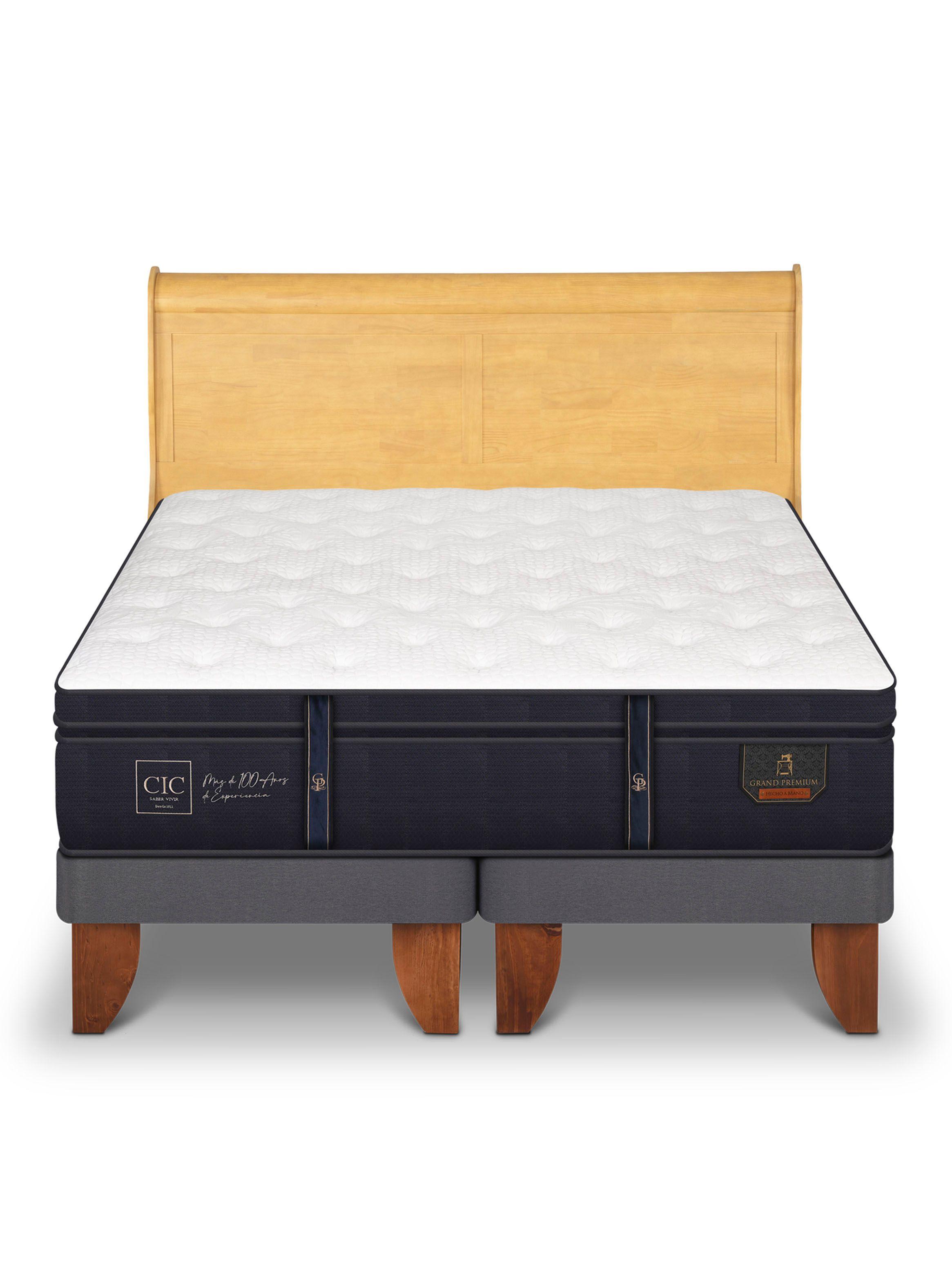 Cama Europea Grand Premium King + Respaldo Miro Mostaza-2