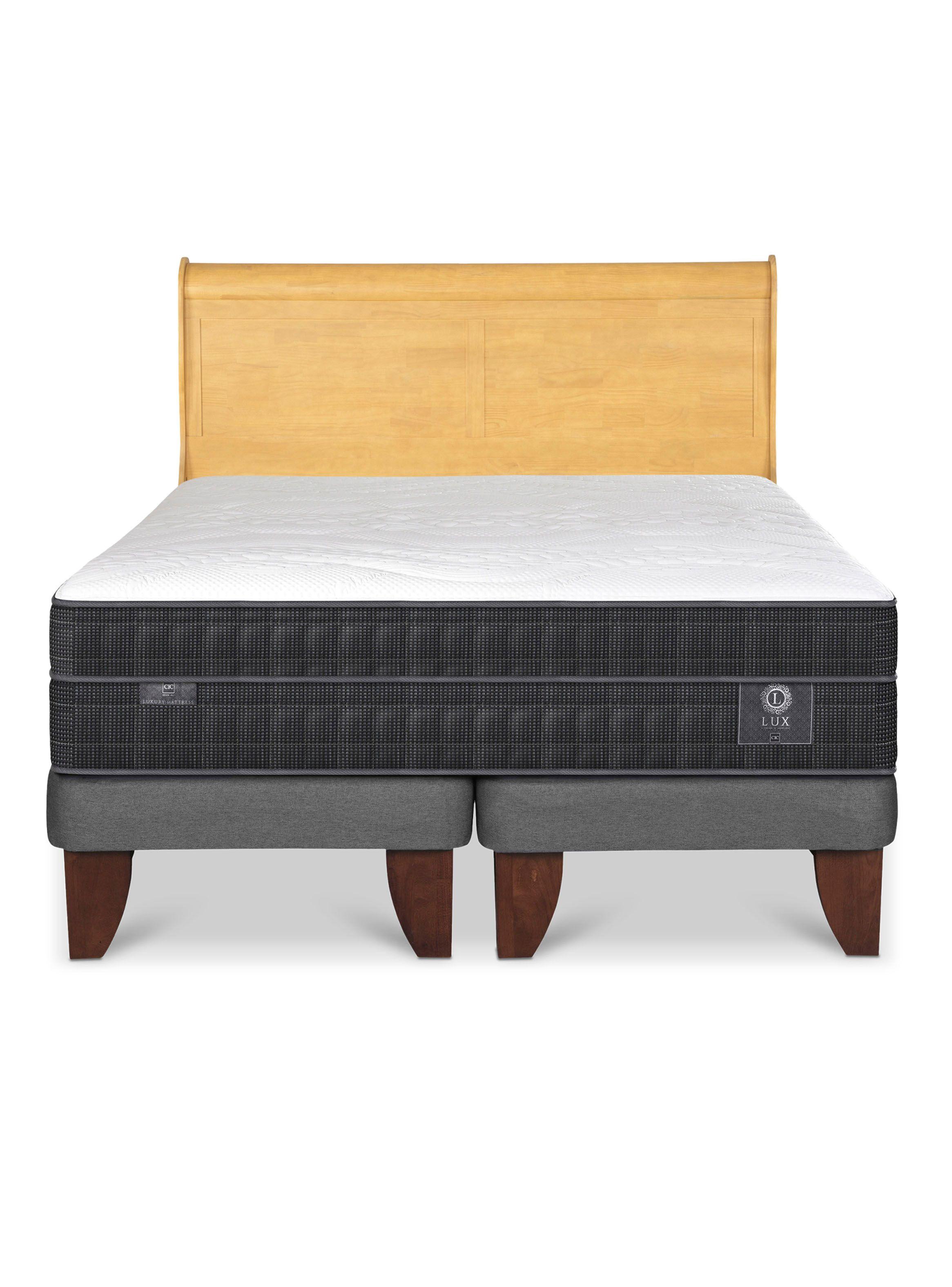 Cama Europea Lux King + Respaldo Miro Mostaza-2