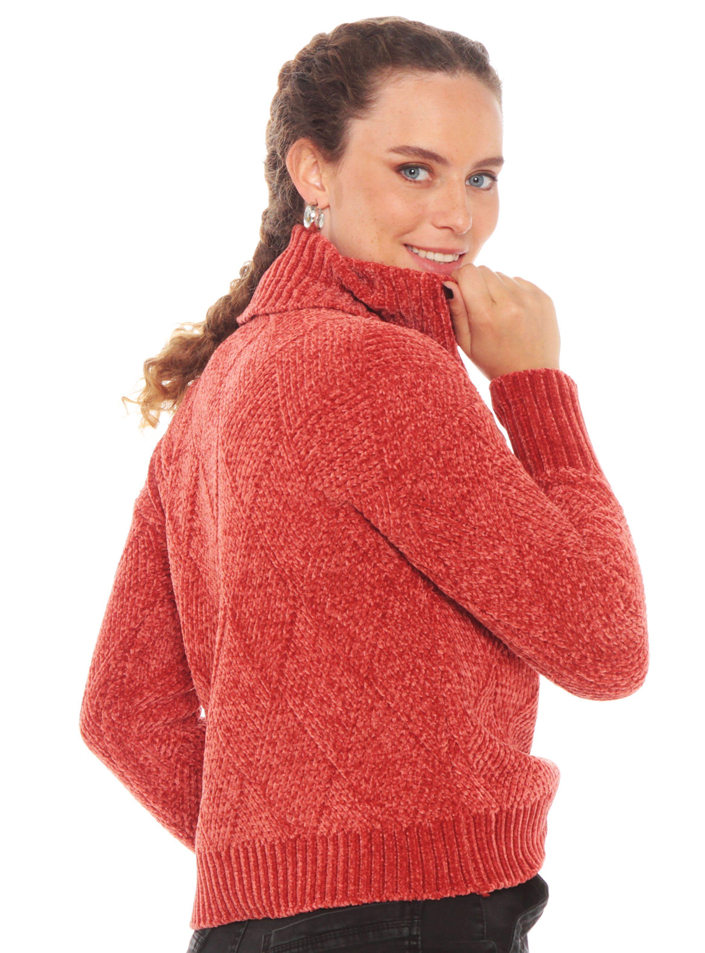 Sweater Cuello Alto Manga Larga Sólido-1