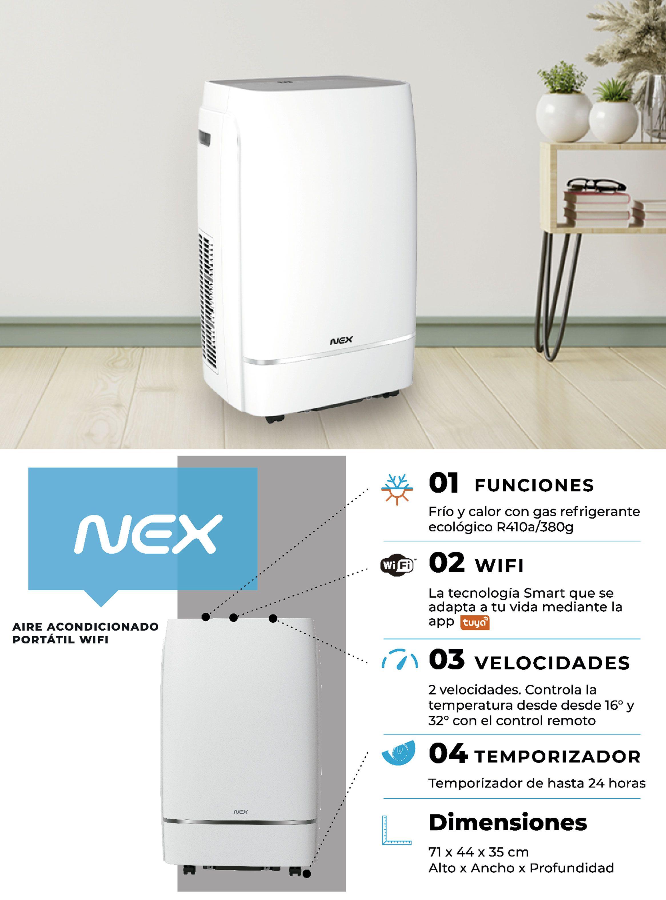 Aire Acondicionado Portátil 12000 BTU Frío/Calor WiFi-5