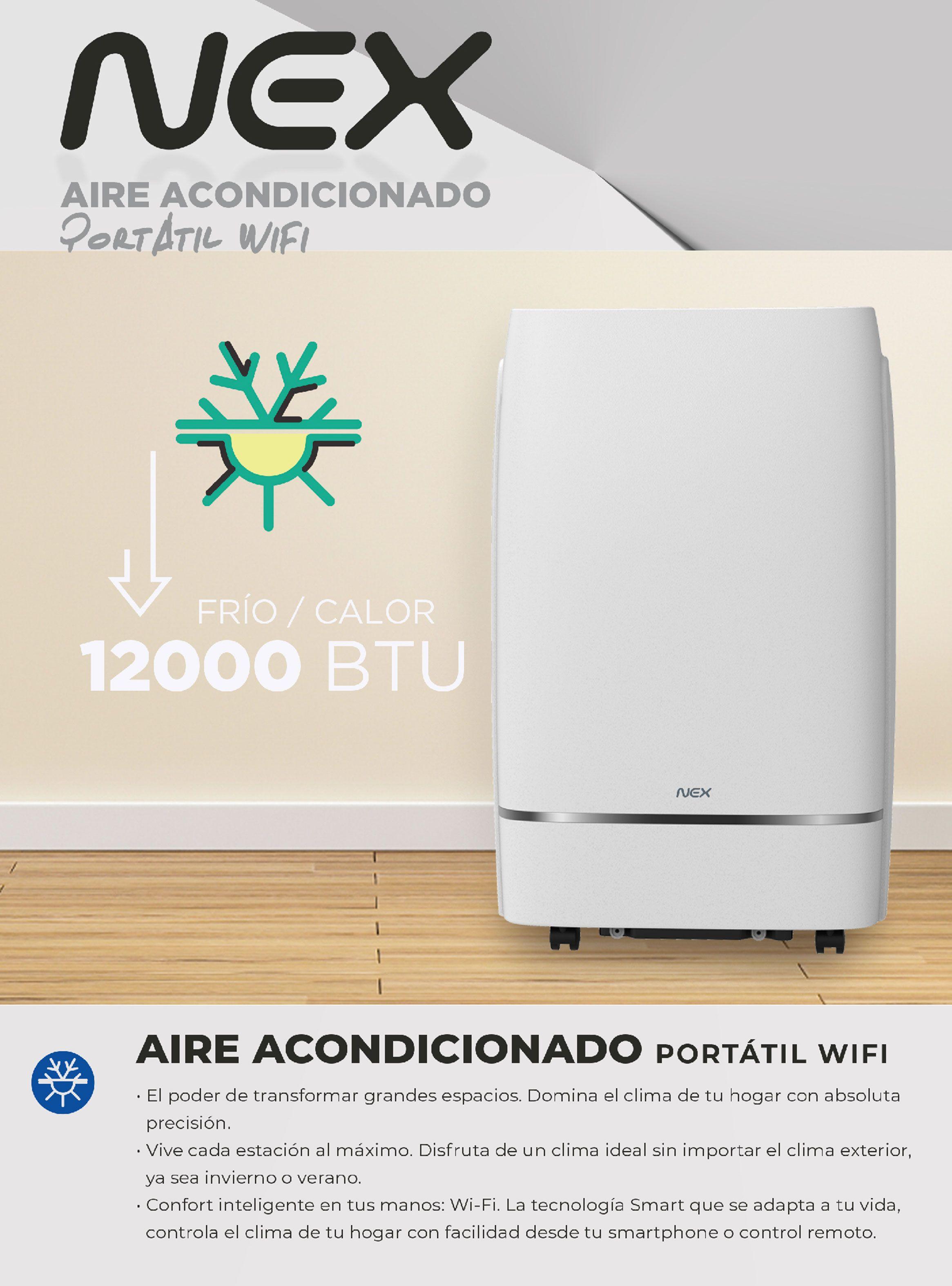 Aire Acondicionado Portátil 12000 BTU Frío/Calor WiFi-4
