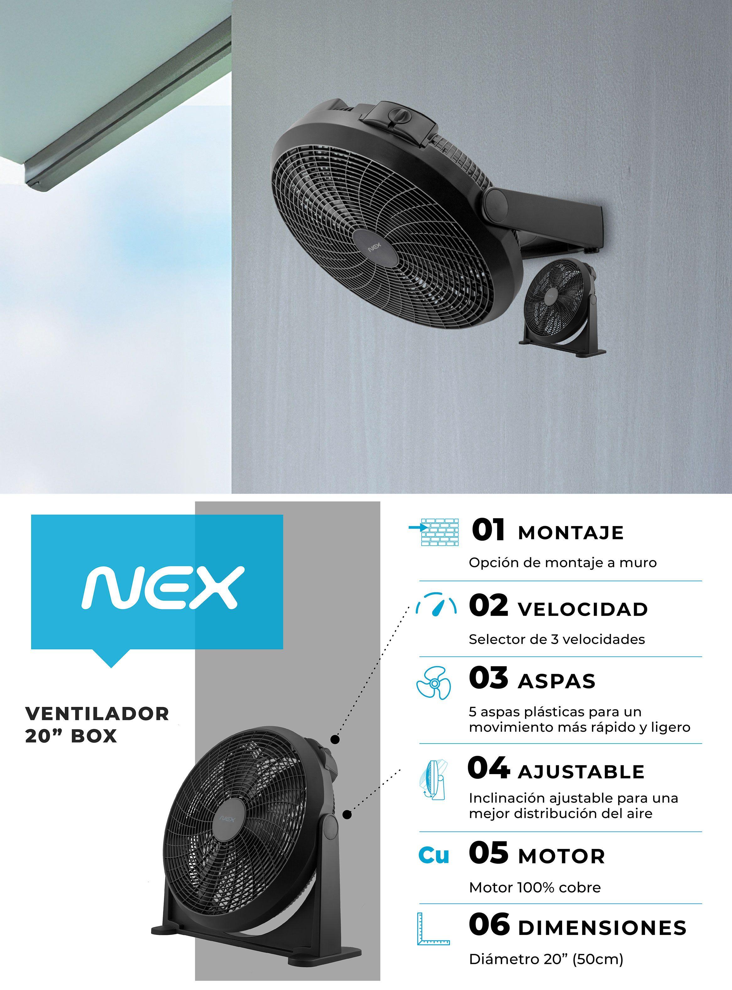 Ventilador Box 20" Negro FCT2020-8