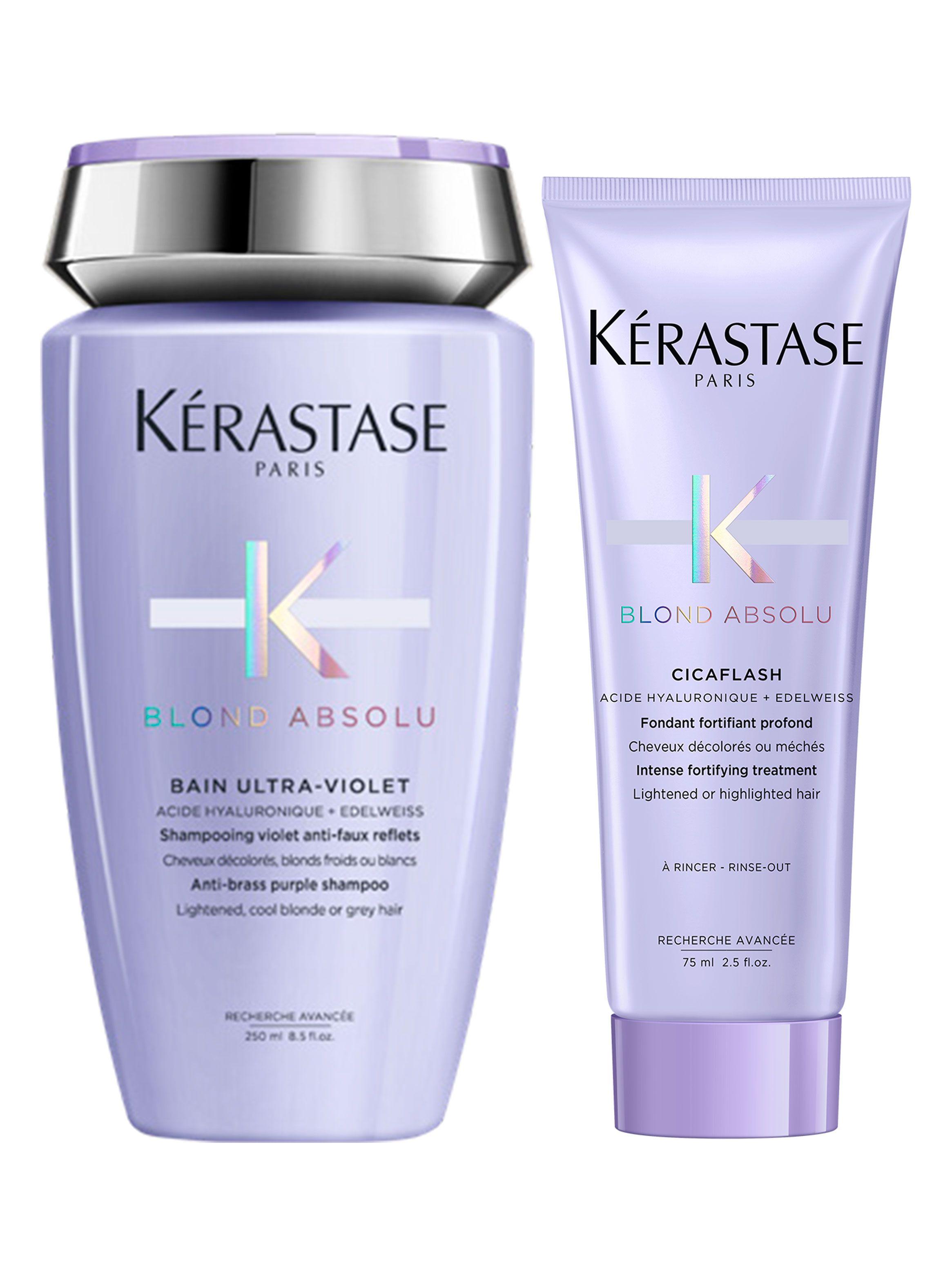 Set Reparación Cabello Rubio O Decolorado Blond Absolu Shampoo Ultra-Violet 250 ml + Acondicionador 75 ml-0