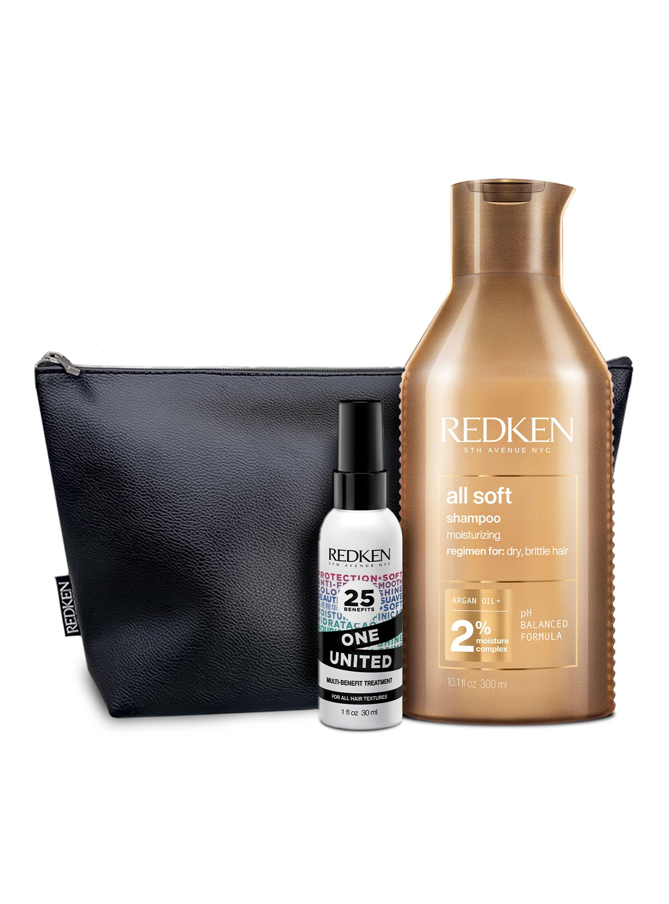 Set Hidratante Cabello Seco Shampoo All Soft 300 ml + Spray Multibeneficios One United 30 ml-0