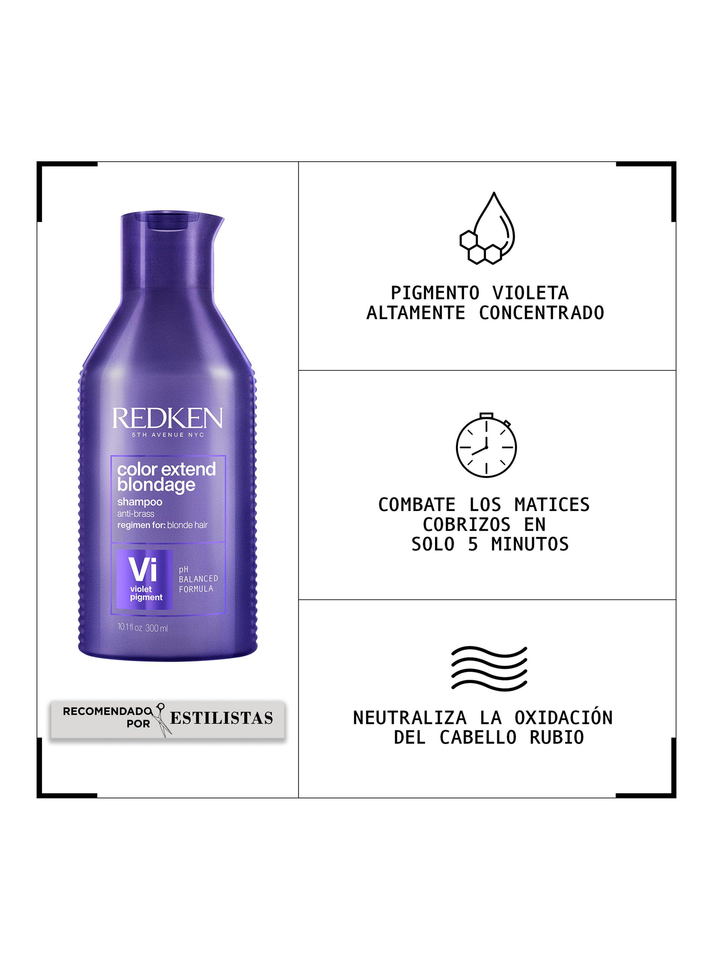 Set Matizador Cabello Rubio Color Extend Blondage Shampoo 300 ml + Spray One United 30 ml-3