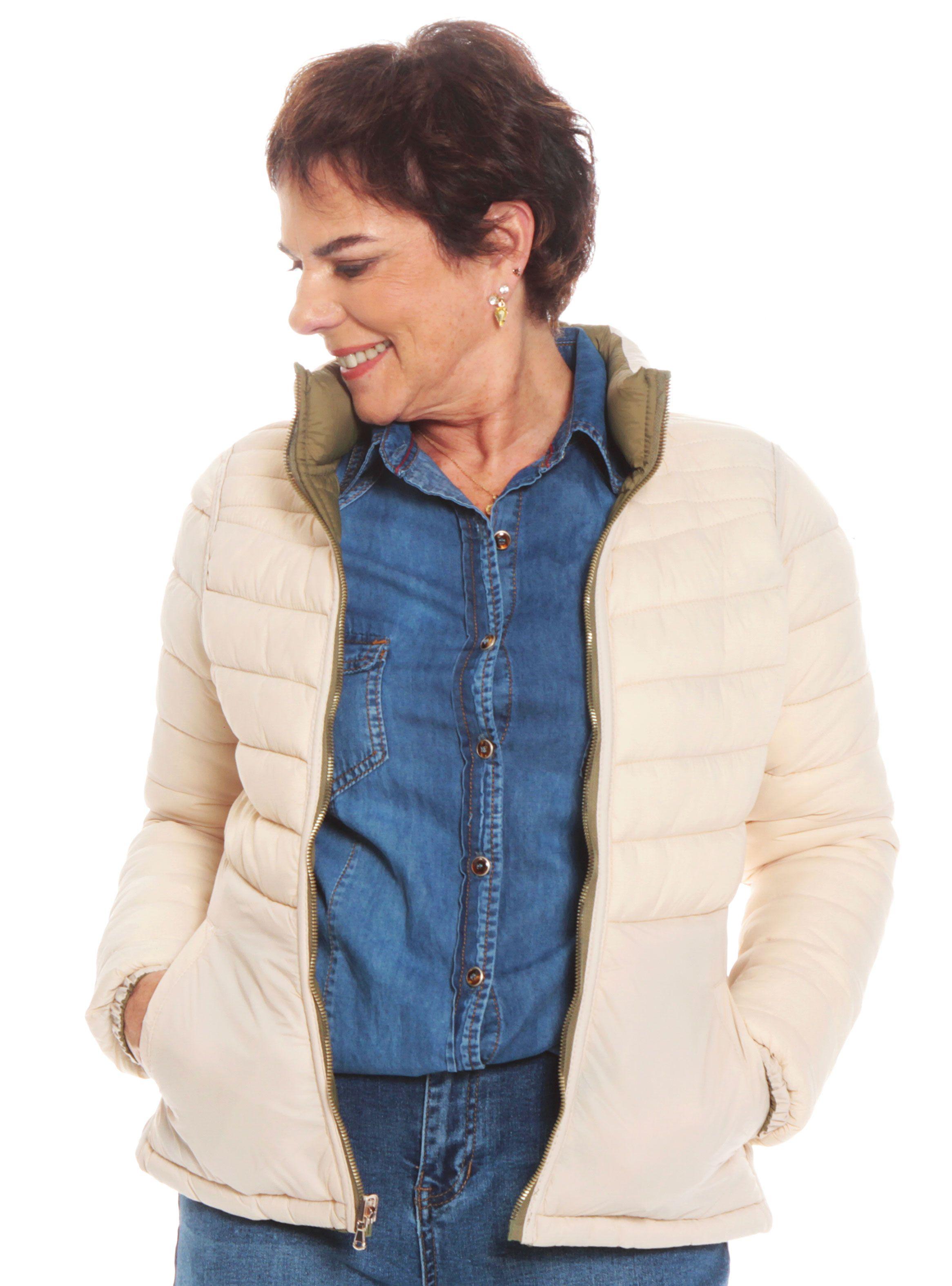 Parka Manga Larga Sólida Reversible-2