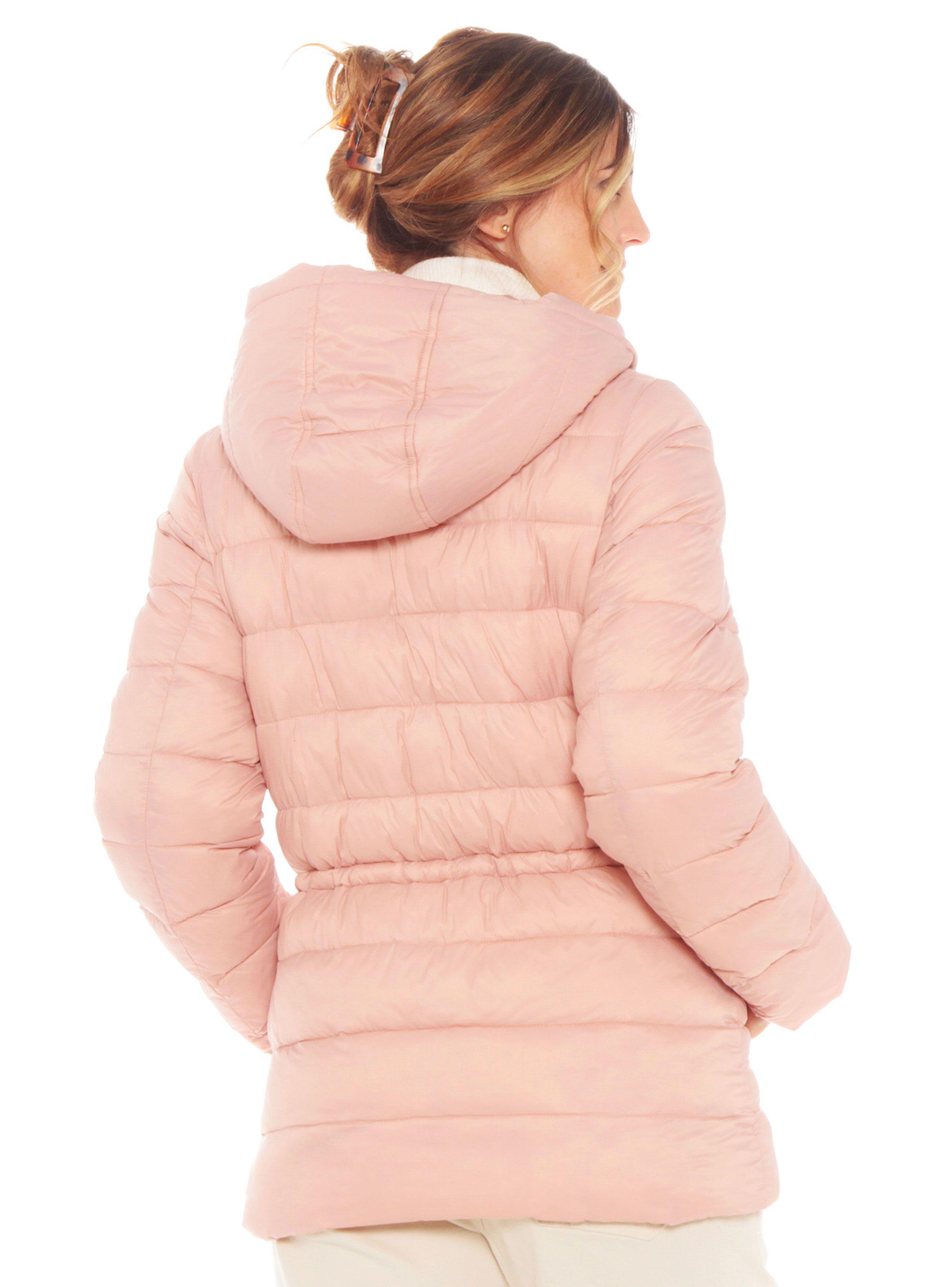 Parka Con Capucha Y Elástico Ajustable En Cintura-1