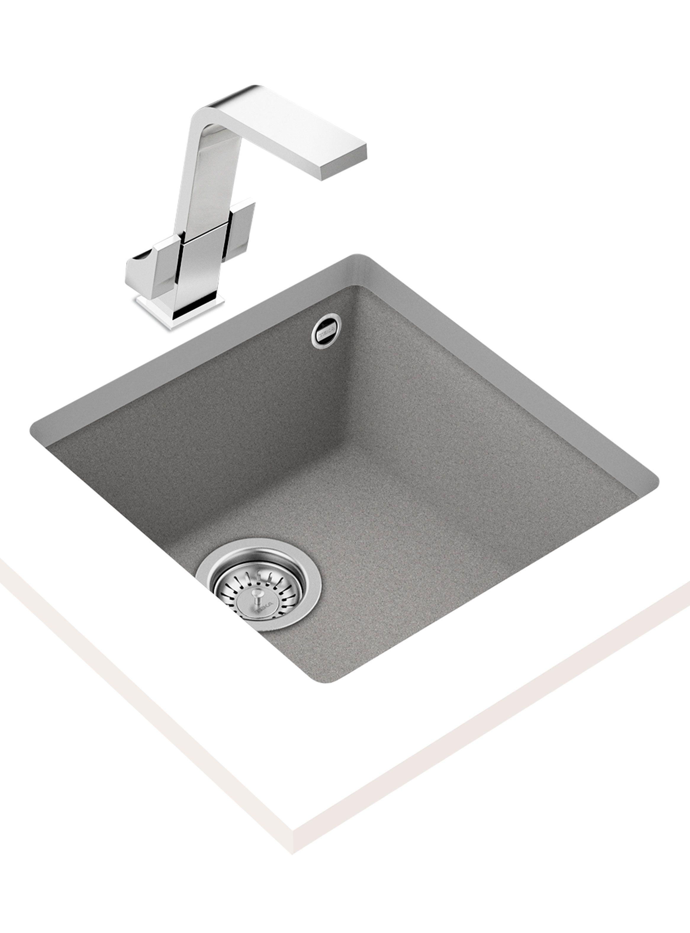 Lavaplatos Granito Bajo Encimera Square 40.40 TG Stone Grey-2