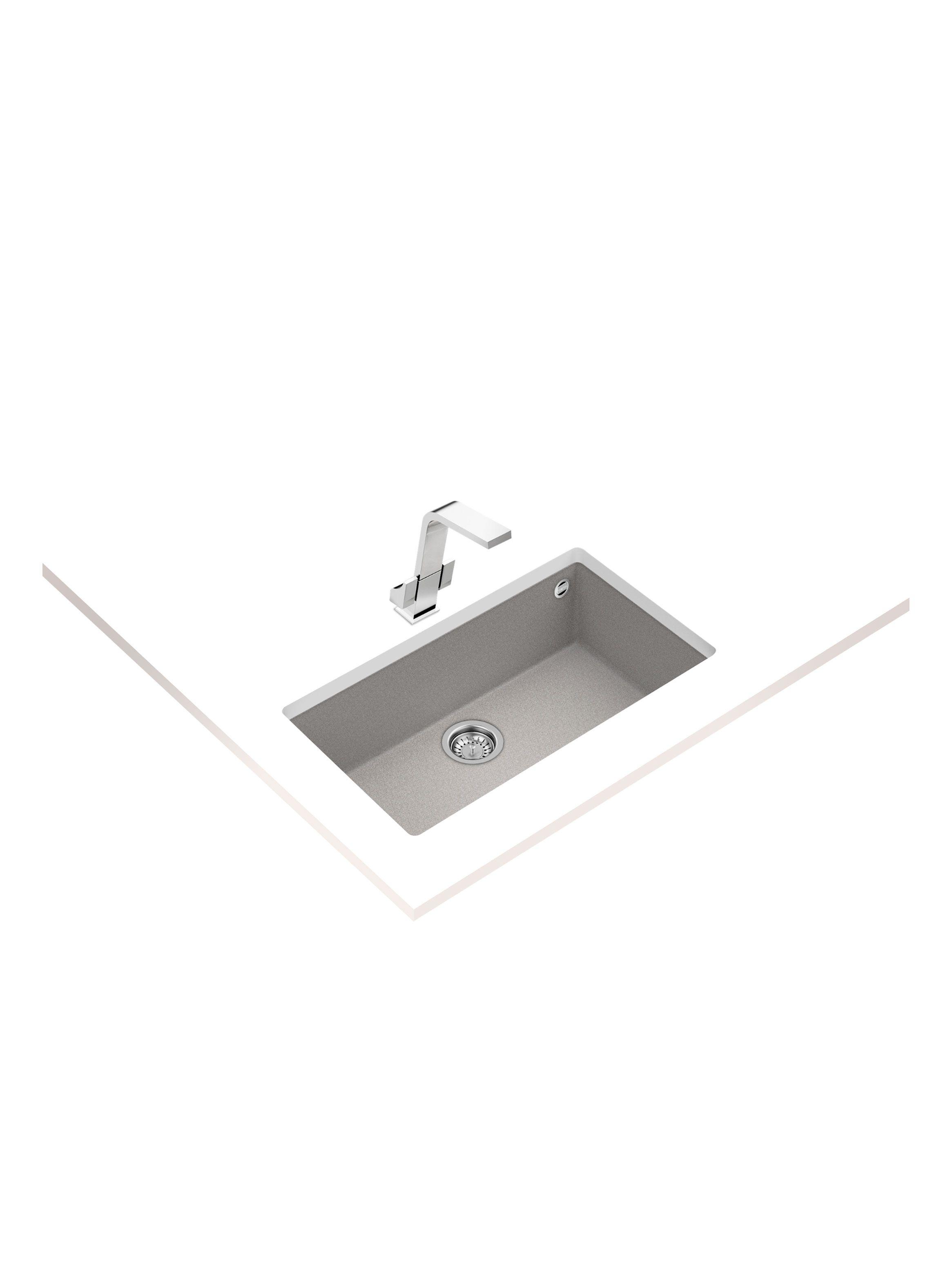Lavaplatos Granito Bajo Encimera Square 72.40 TG Stone Grey-2