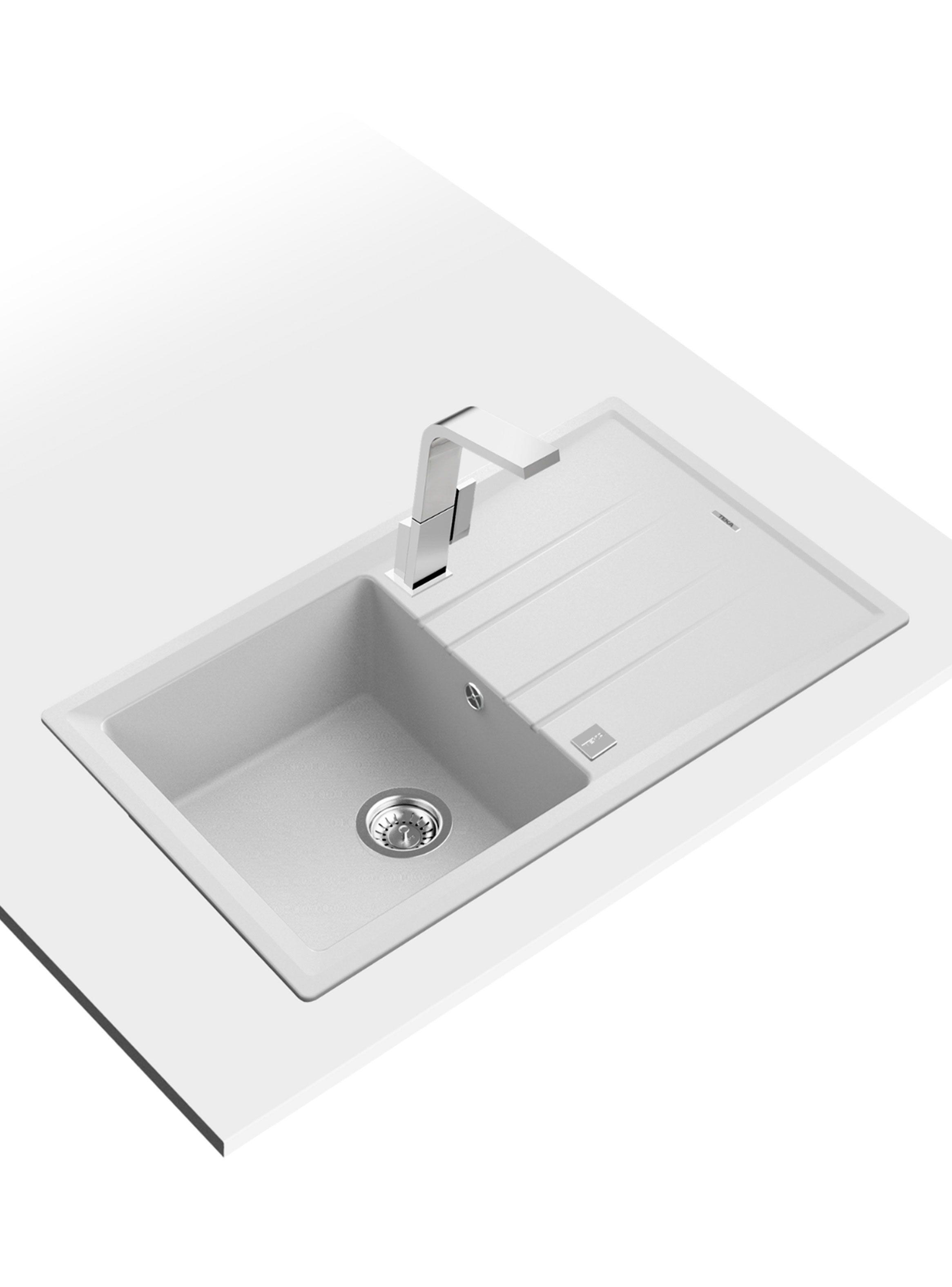 Lavaplatos Granito Empotrado Stone 50 1C1E TG Blanco-3