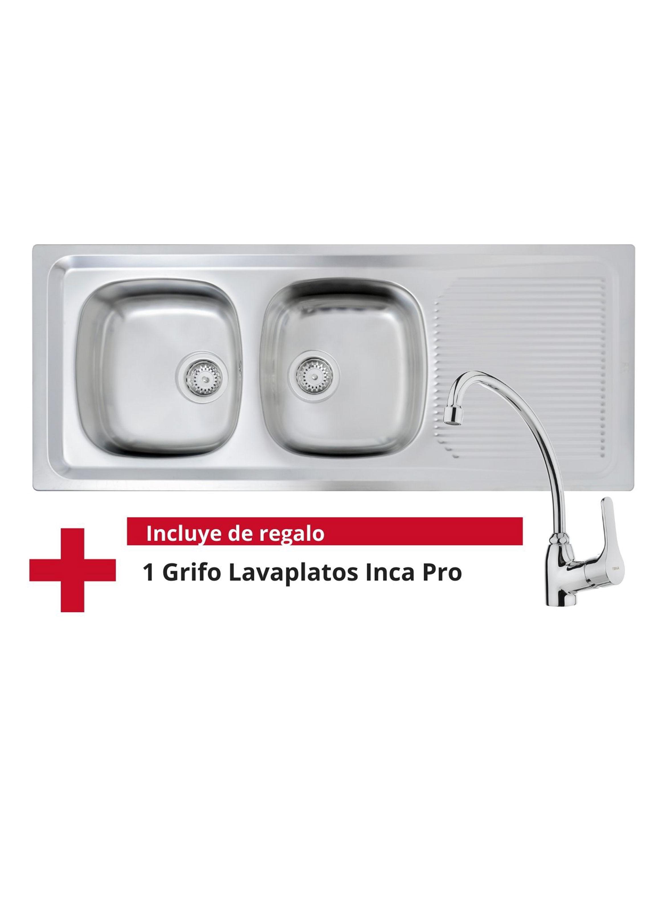 Lavaplatos Empotrado Inoxidable 1235.510 2C 1E Reversible-1