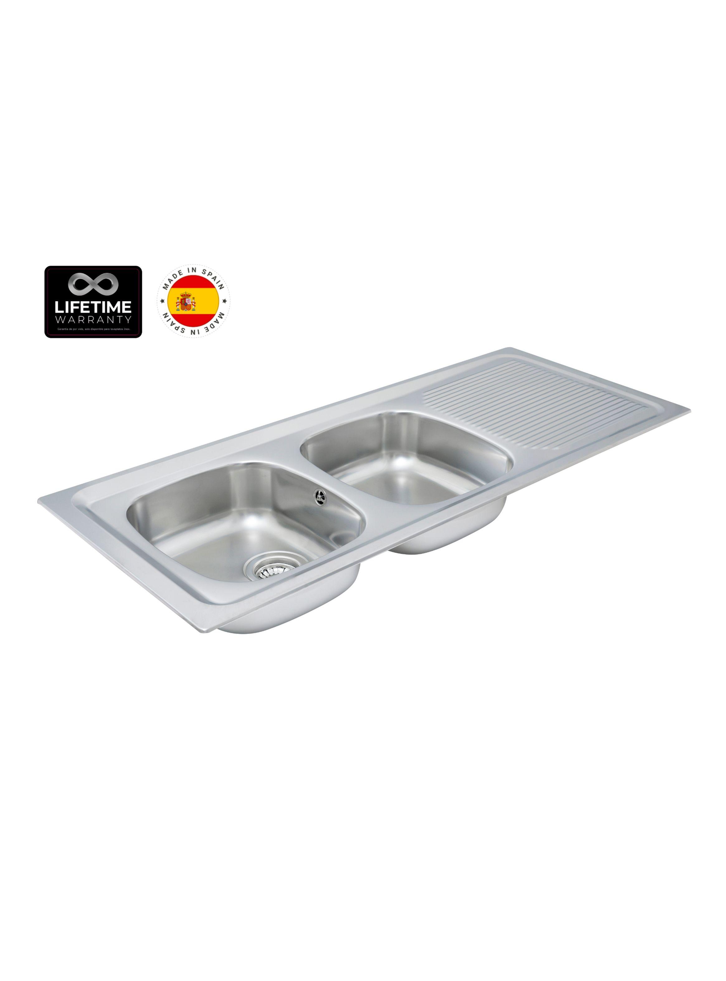 Lavaplatos Empotrado Inoxidable 1235.510 2C 1E Reversible-2