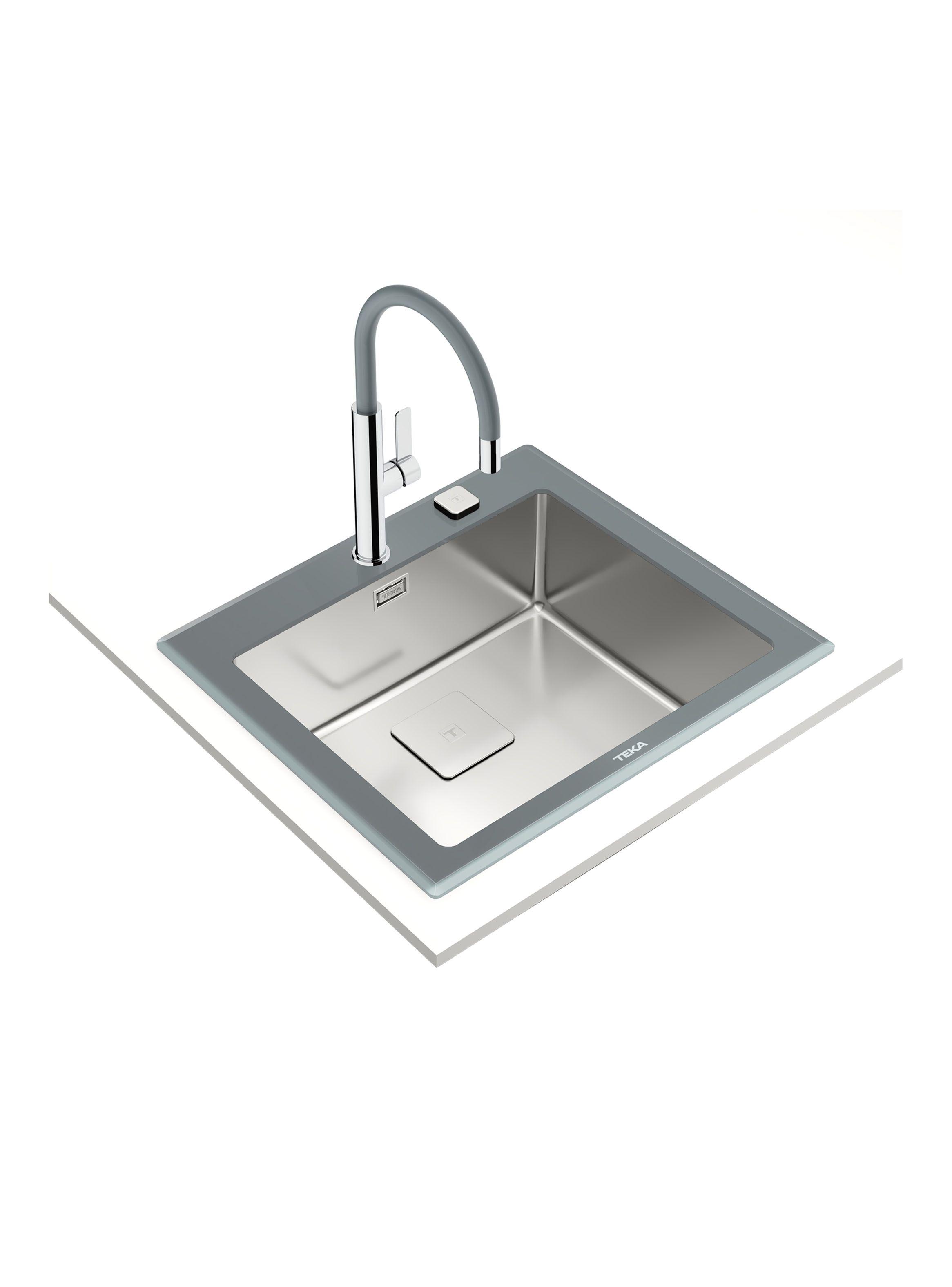 Lavaplatos Empotrado Diamond RS15 1C Stone Gray-5