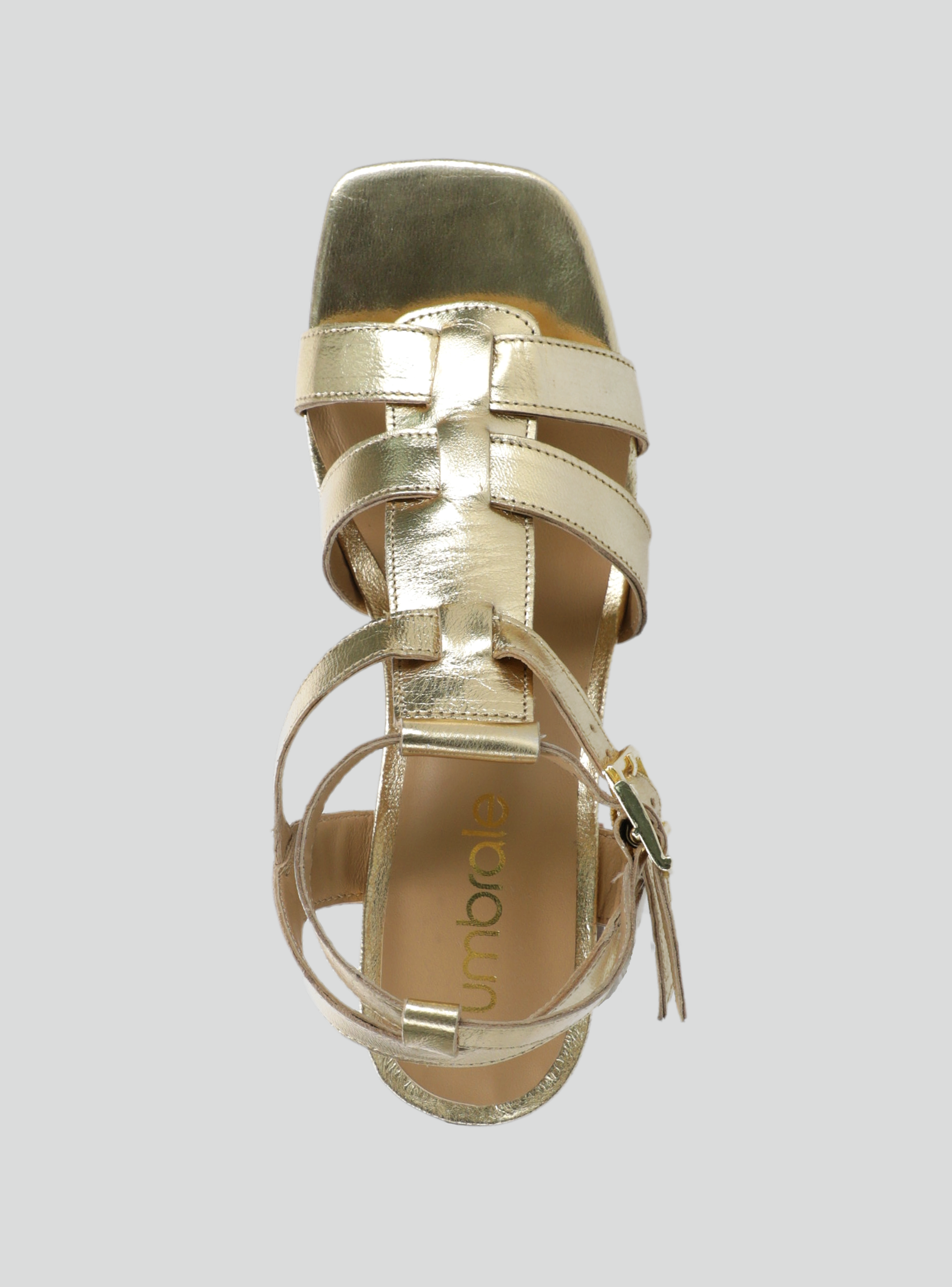 Sandalia Cuero con Taco Cuadrado Mujer-3