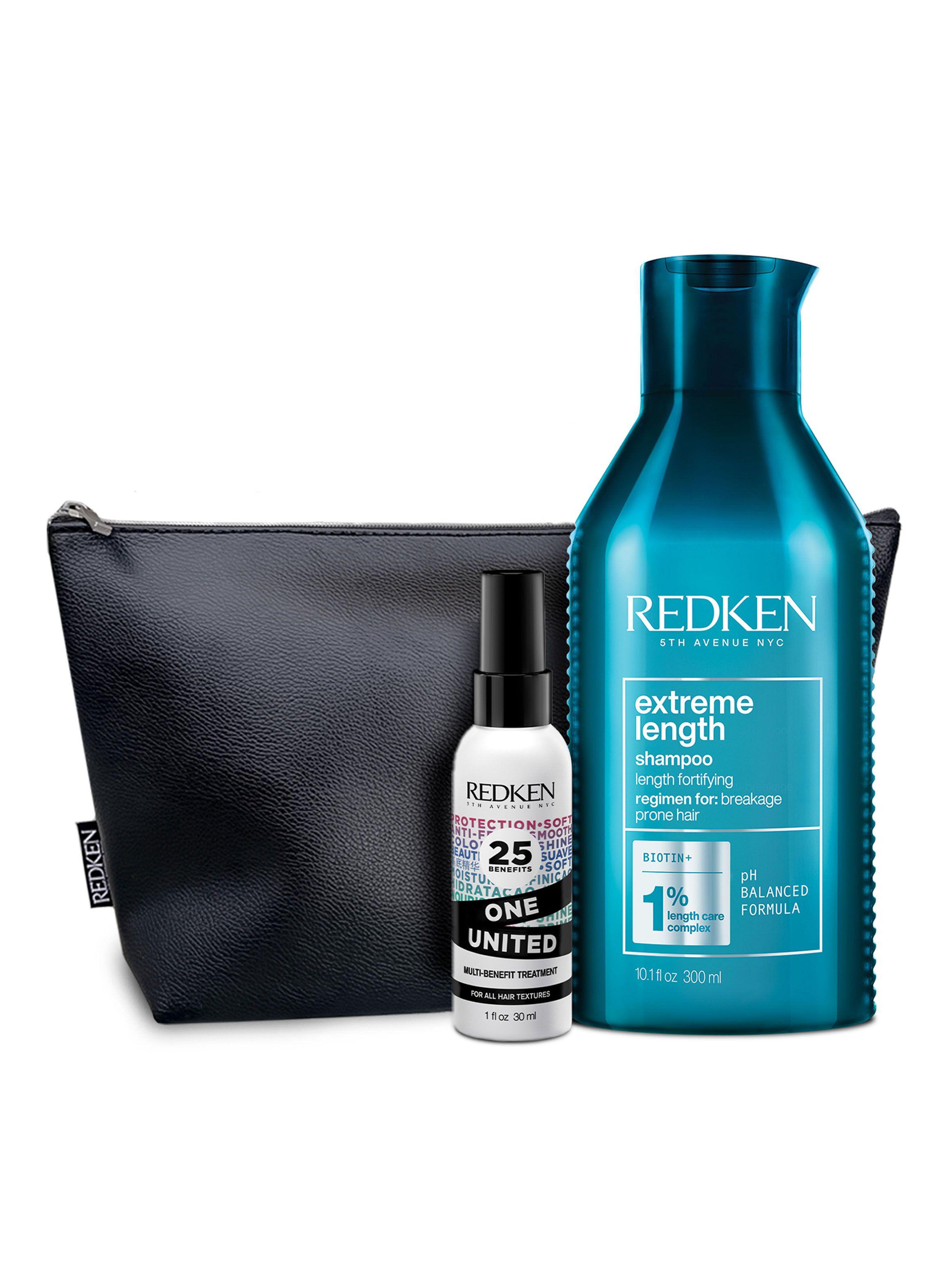 Set Fortalecedor de Largos Cabello Quebradizo Shampoo Extreme Length 300 ml + One United 30 ml-0
