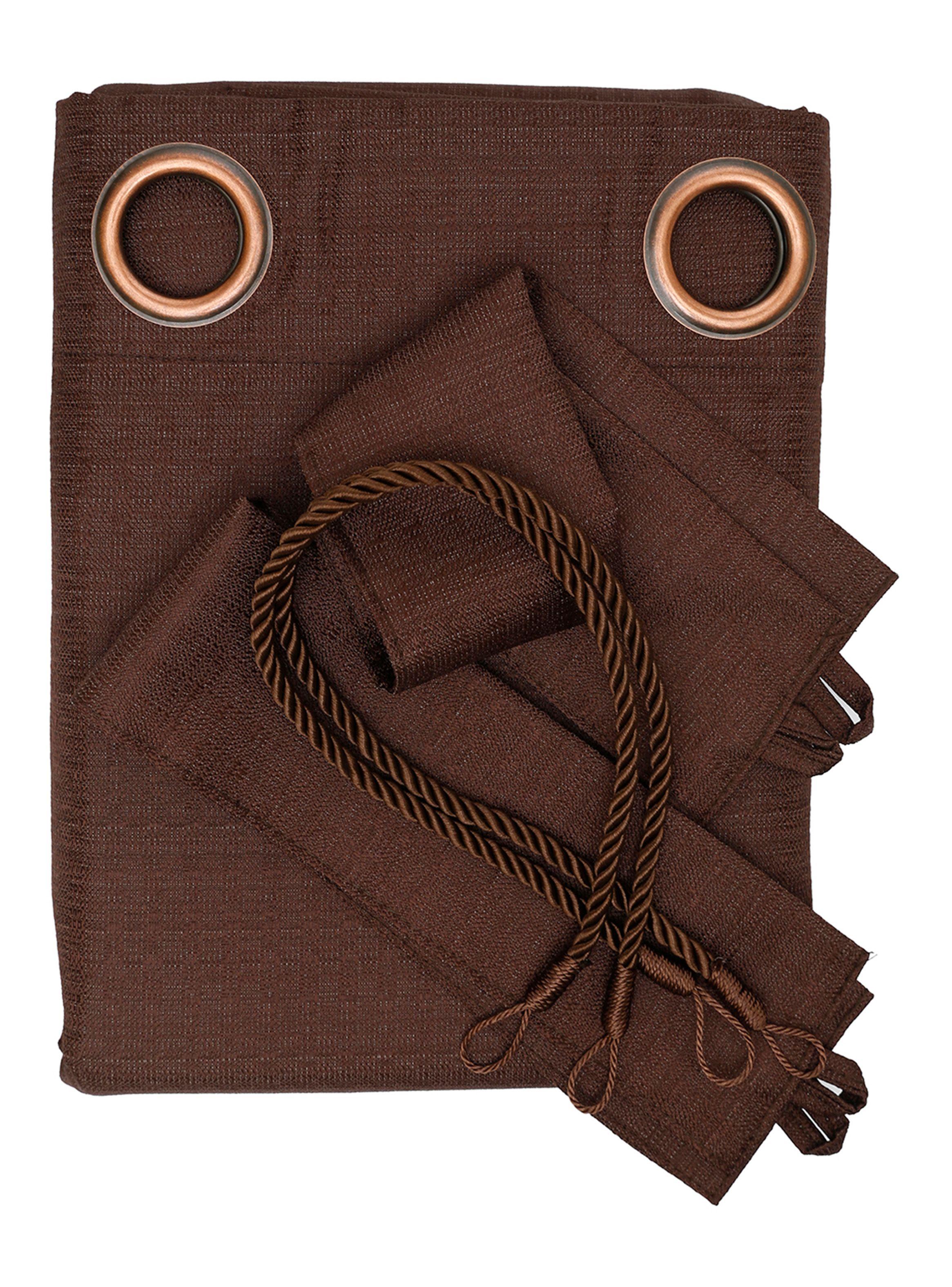 Set Mallorca Cortinas Black Out 140 x 220 cm Chocolate-1