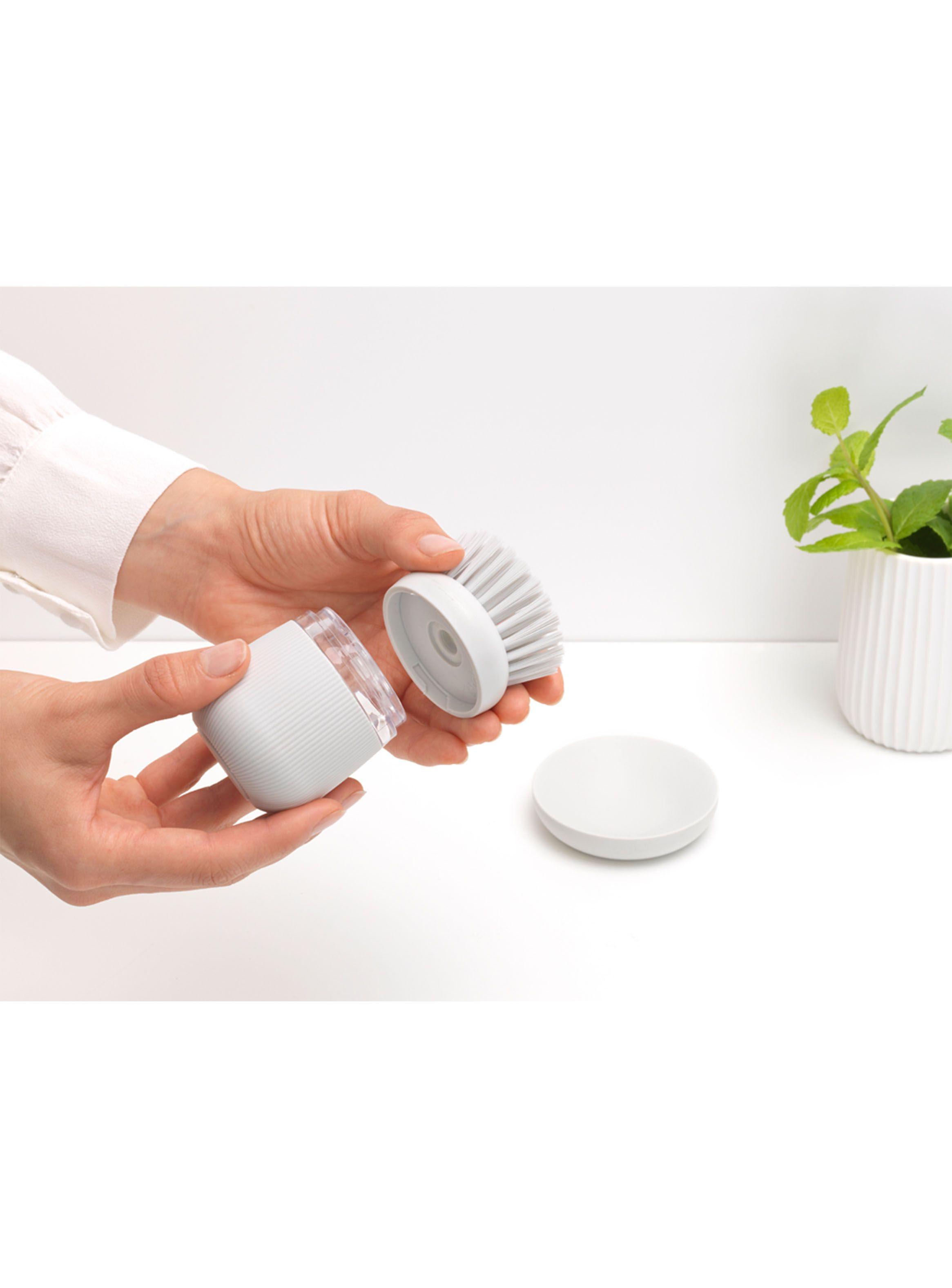 Cepillo para Platos con Dispensador Plástico Blanco-2