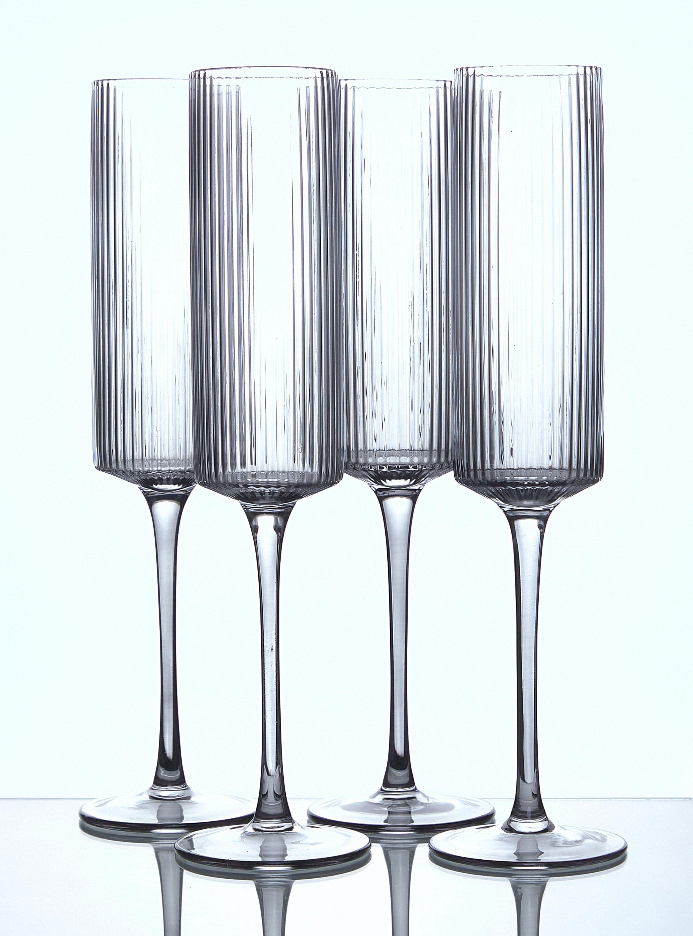 Set 4 Copas Flauta Smoke 200 ml-0
